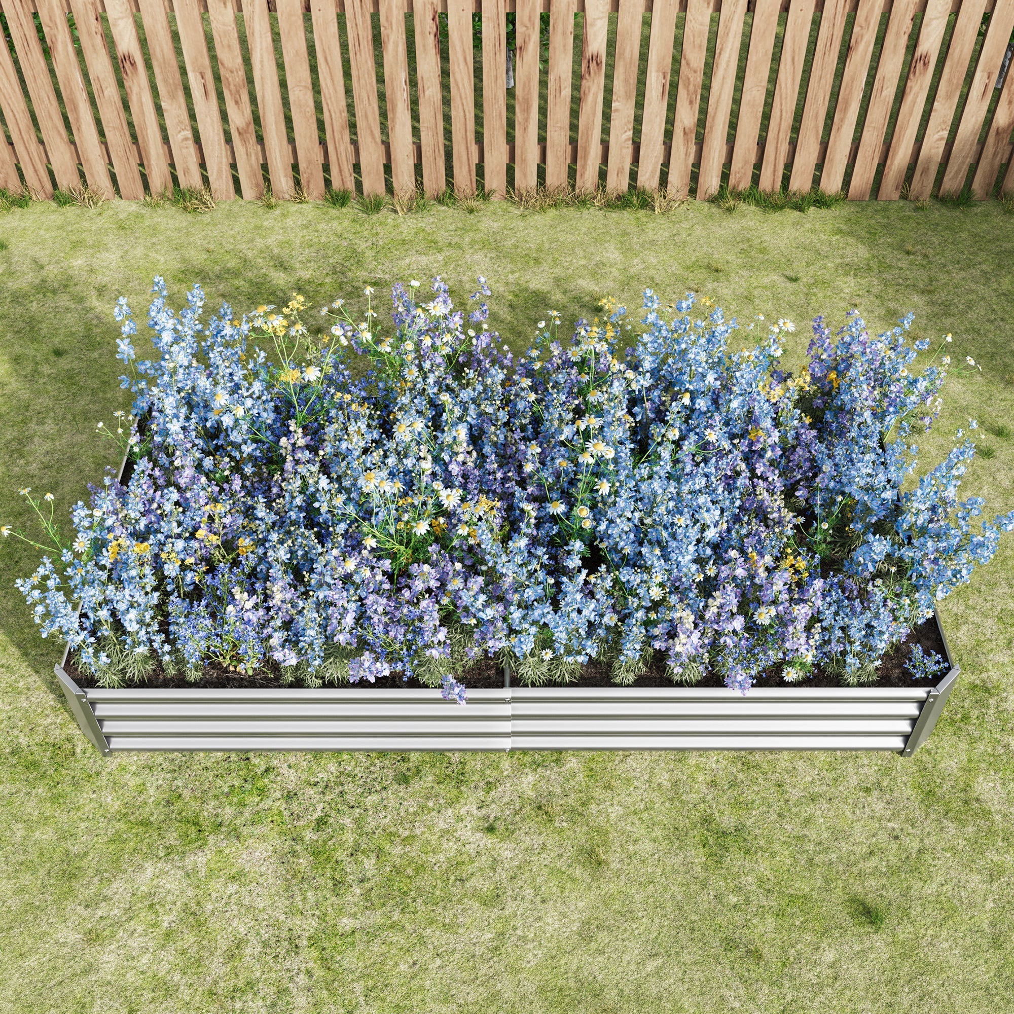 Raised Bed Metal Plant Bed, Robust Sheet Steel, Rust Protection, Stable Design, for Vegetables, Herbs & Flowers Anthracite