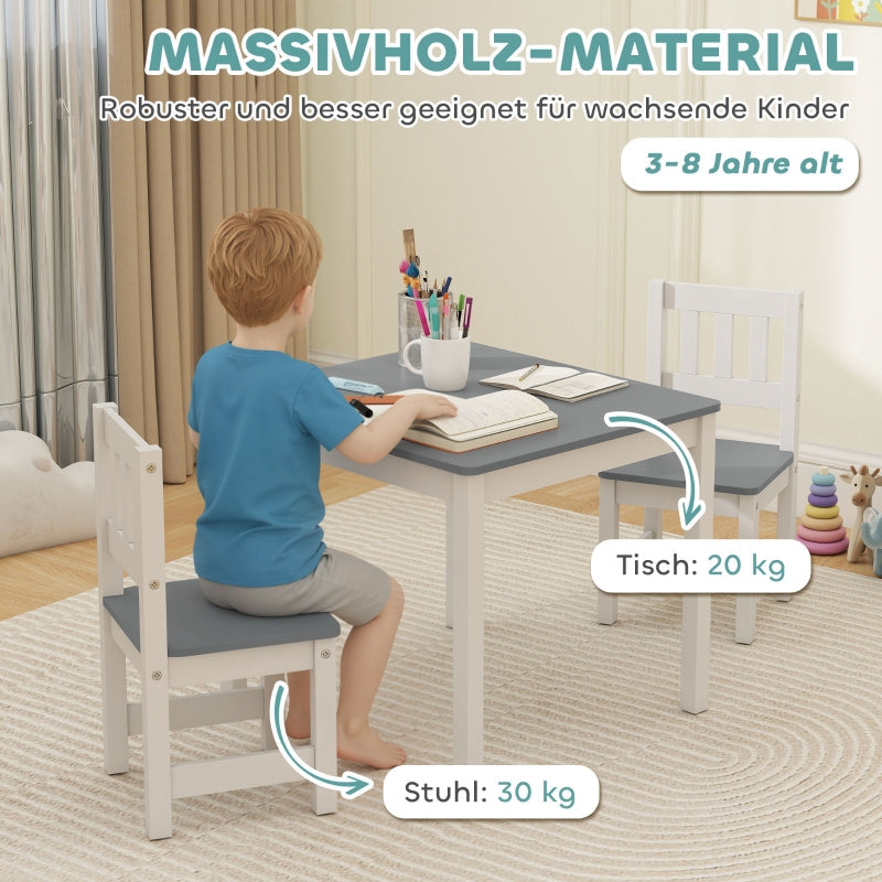 Children's Table Set 3-Piece 56x52x48 cm - Grey