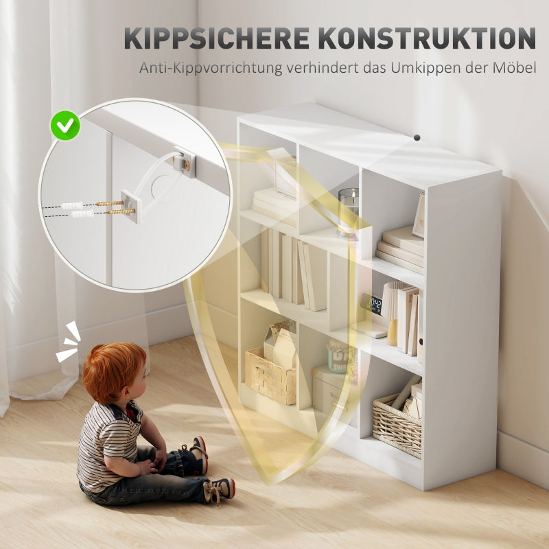 Bücherregal, 8 Ablagen, Weiß