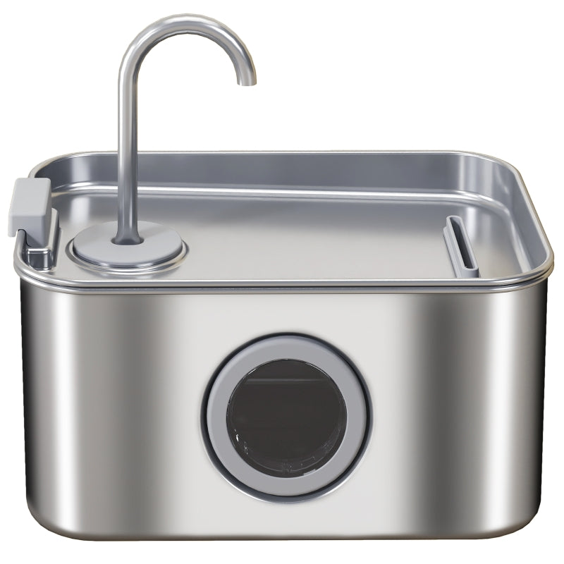 Cat Fountain, 3.2L Quiet Pump Activated Carbon Filter, Stainless Steel