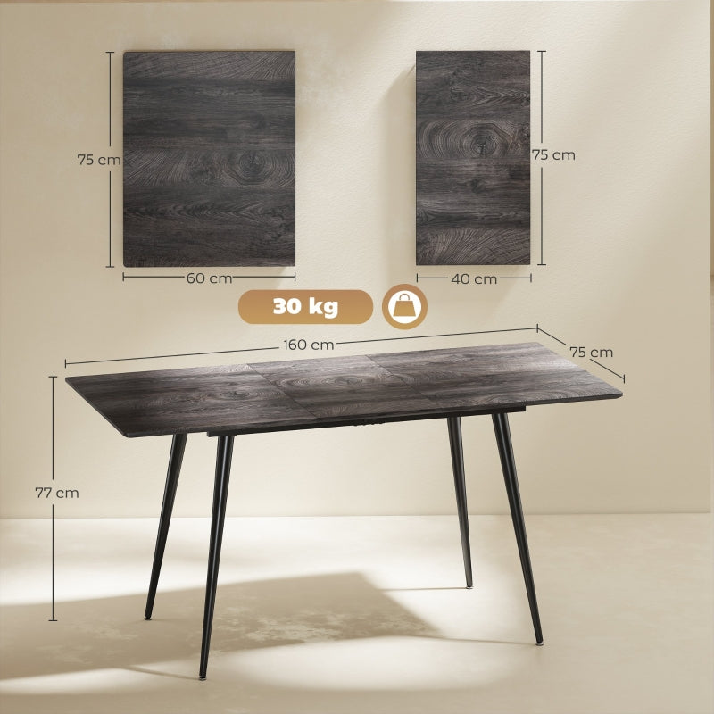 Extendable Dining Table 6-8 Seater Solid Steel Legs