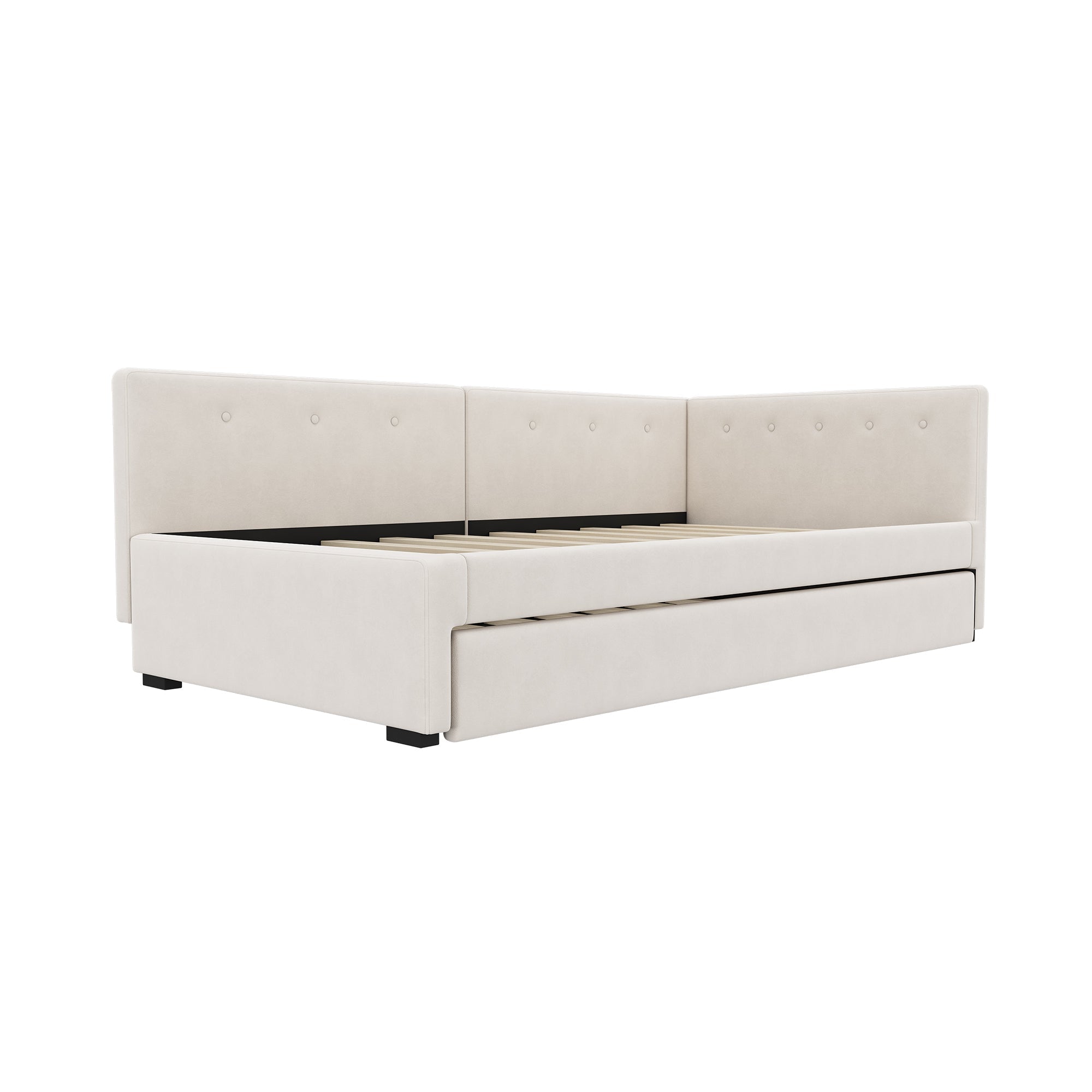 Daybed 90x200cm Rollaway Bed Minimalist Style - Beige
