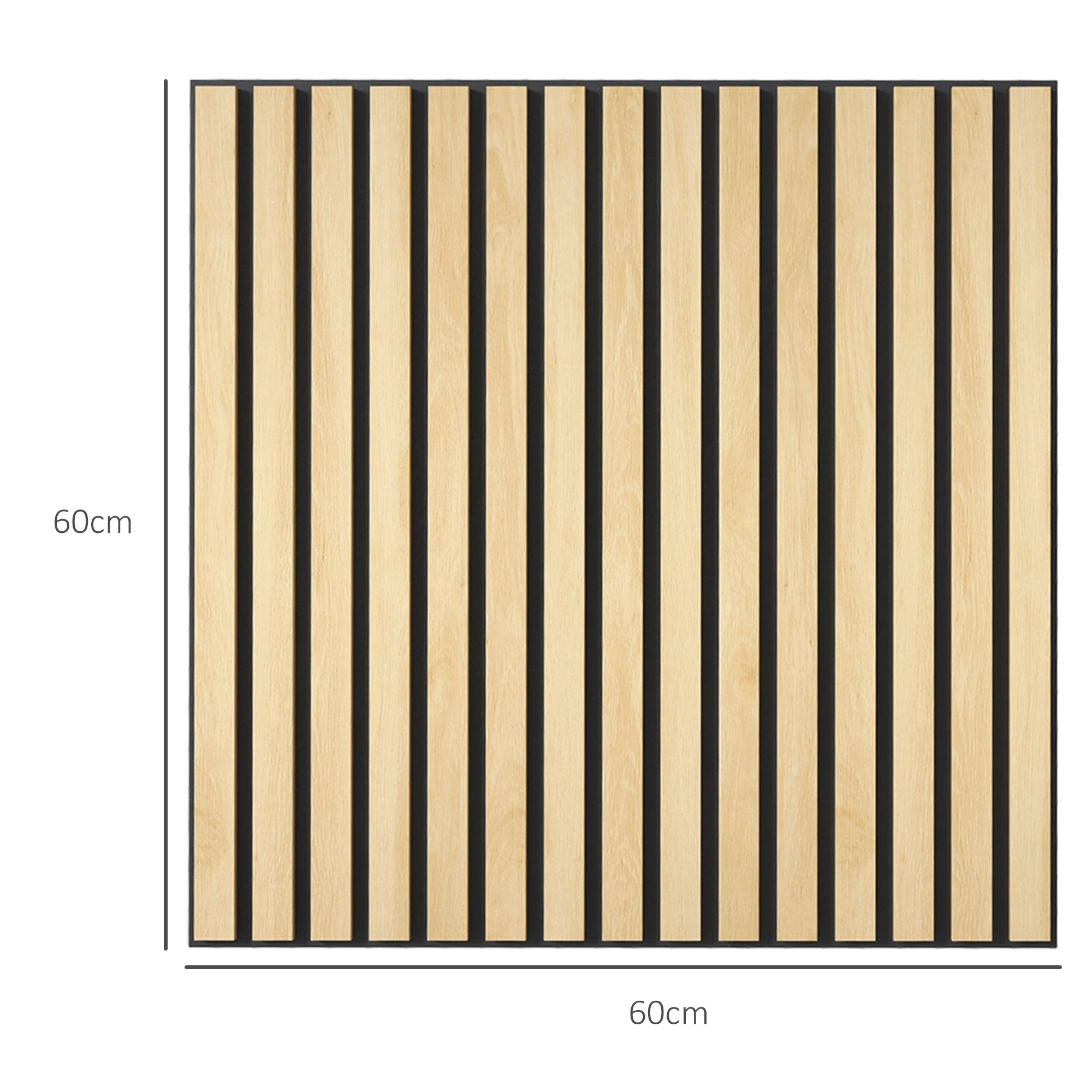Acoustic Panels, 4pc 60x60cm 3D Wall Panels, Oak