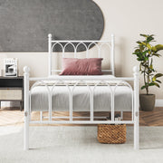 Metal Bed Frame 90x200cm Vintage Headboard Footboard Under-Bed Storage - Steel