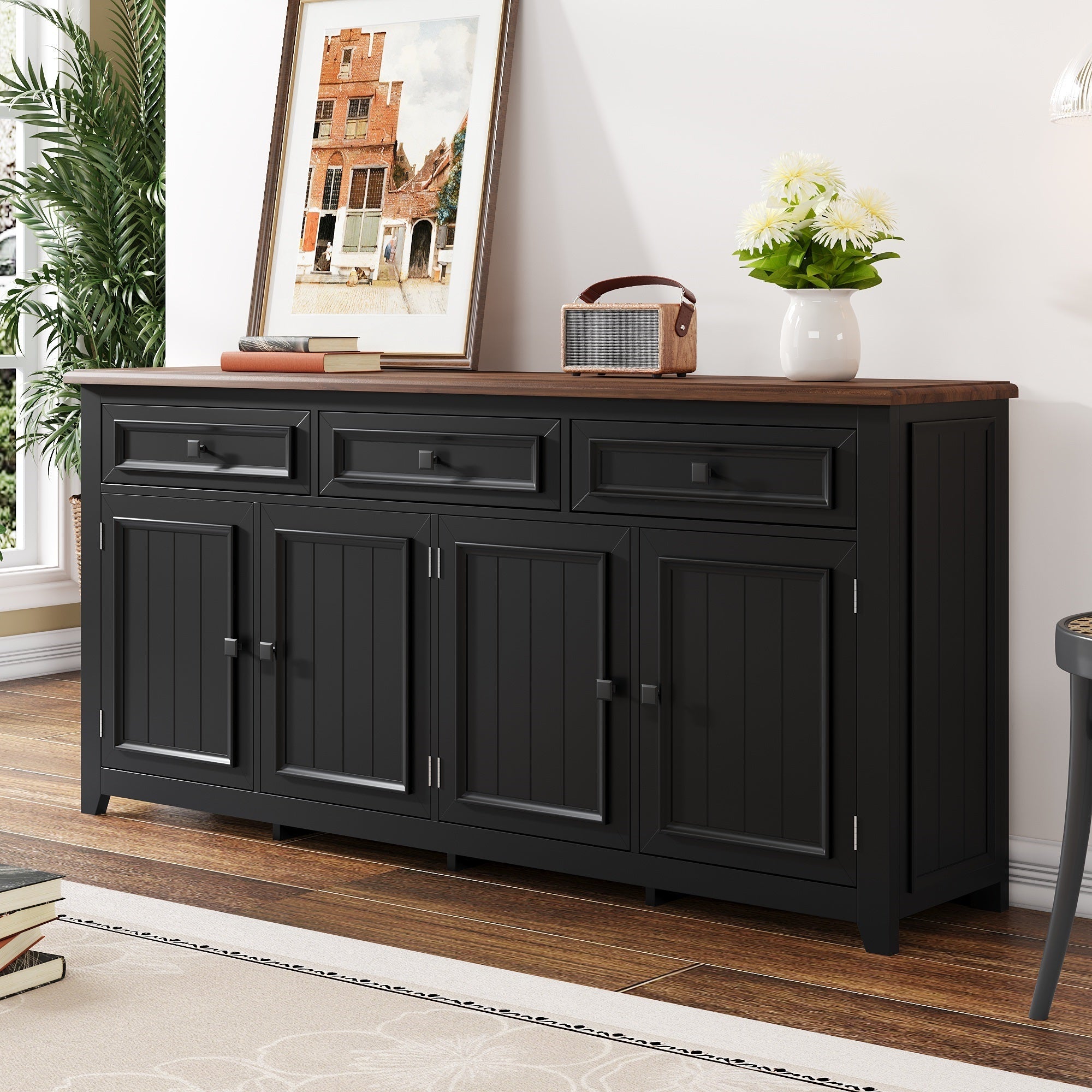 Sideboard Cabinet, Buffet Storage Set, 160L x 35W x 76H (cm), Modern Simple