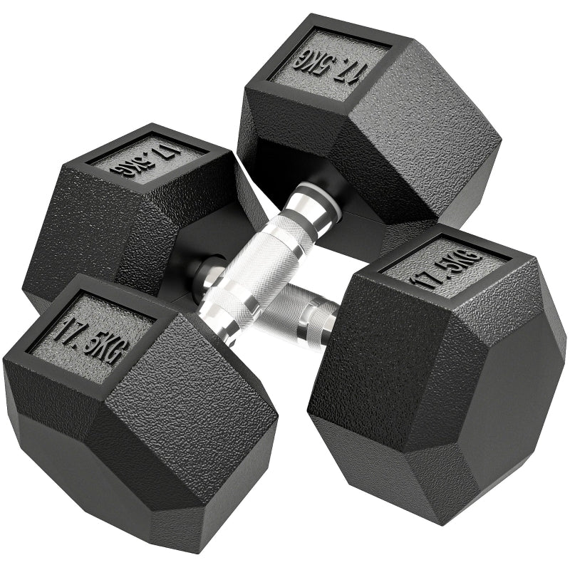Dumbbell Hand Weights, 35KG Portable Home Gym, Rubber Hex