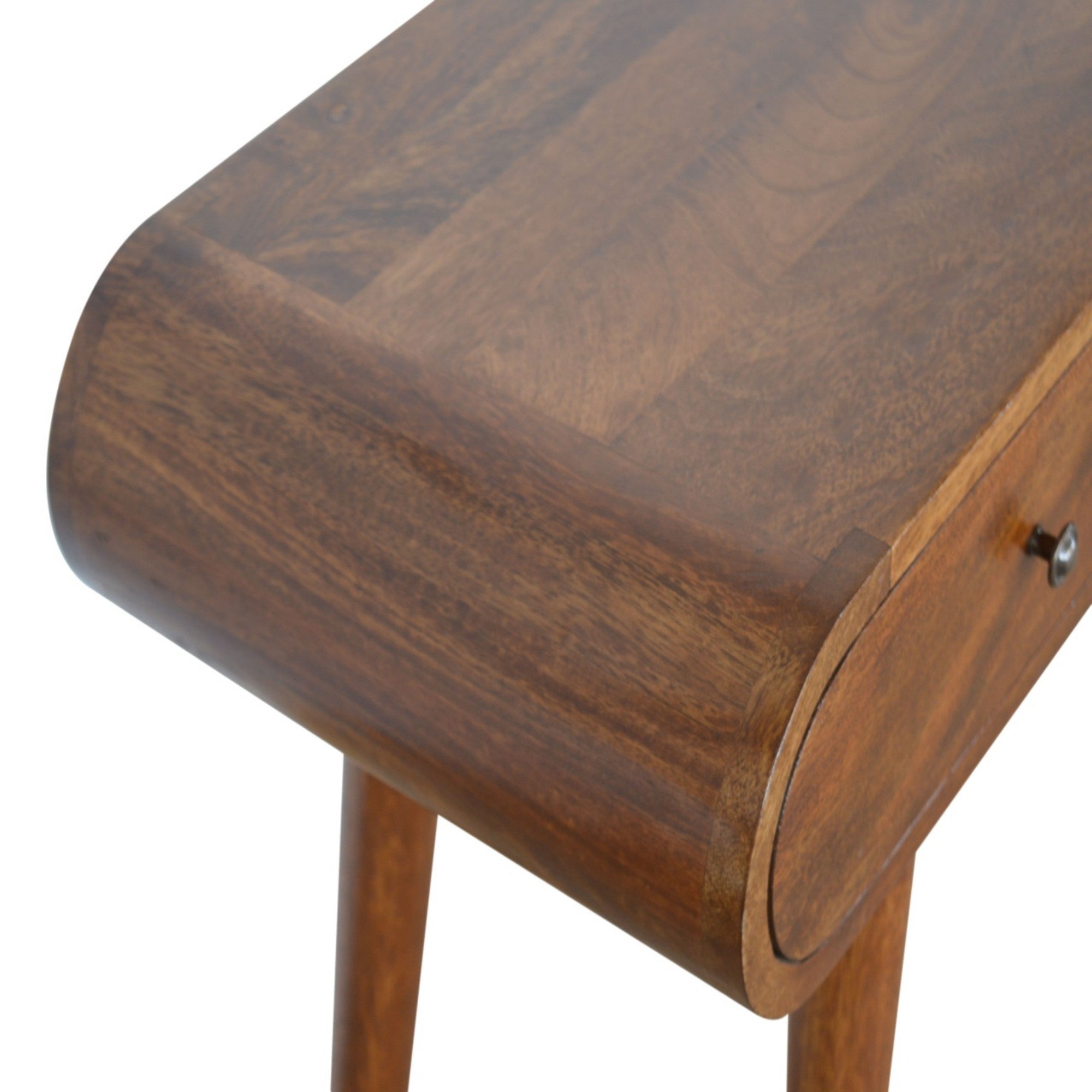 London Console Table, 2 Drawers, Solid Wood Dark Brown