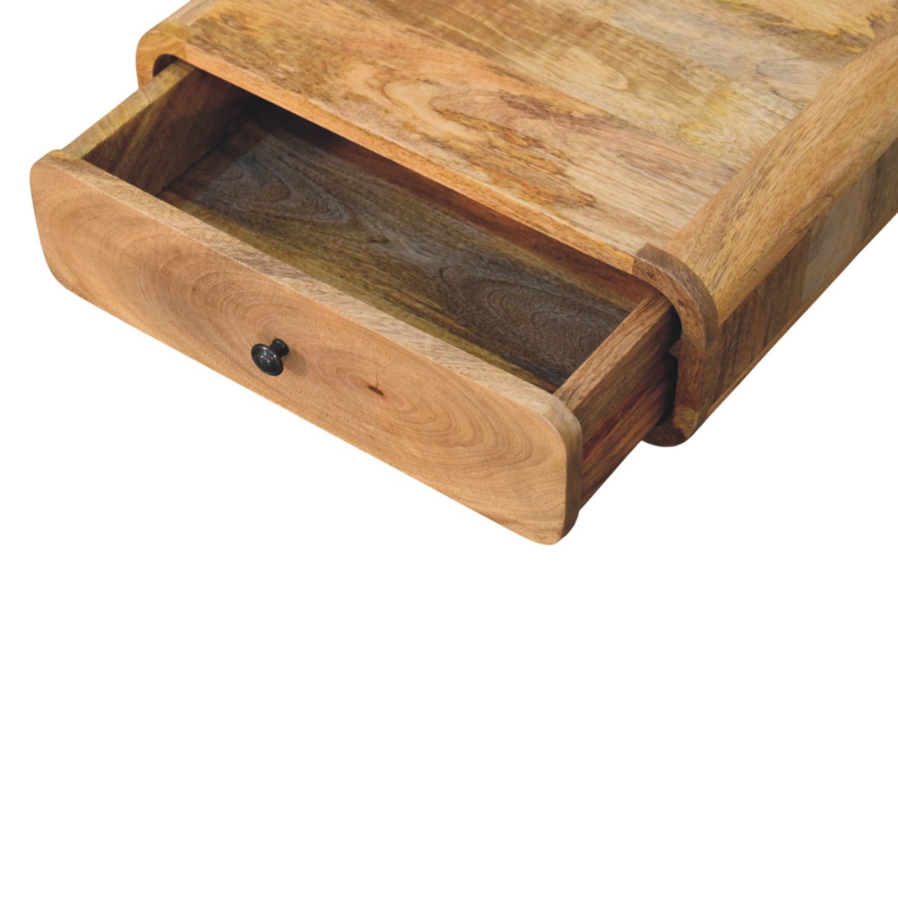 Avora Wall-Mounted 1 Drawer Nightstand, Solid Wood Brown