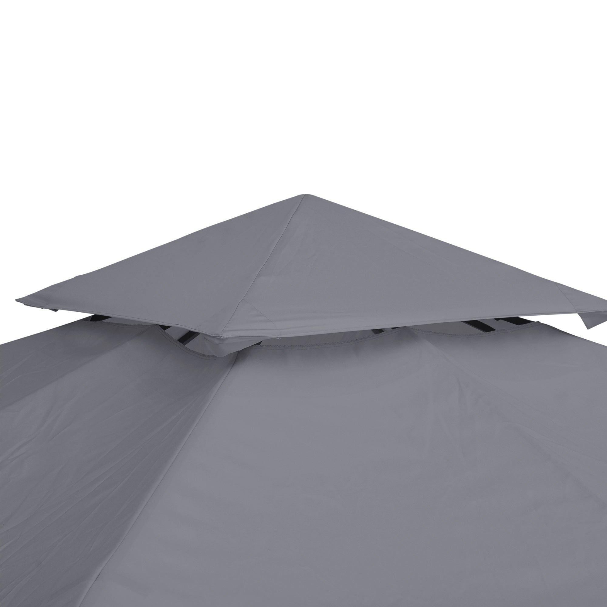 Replacement Roof 3x3m Metal Gazebo Weatherproof Polyester, Dark Grey