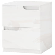 Bedside Table, 2 Drawers, 40 x 40 x 48 cm, High Gloss White