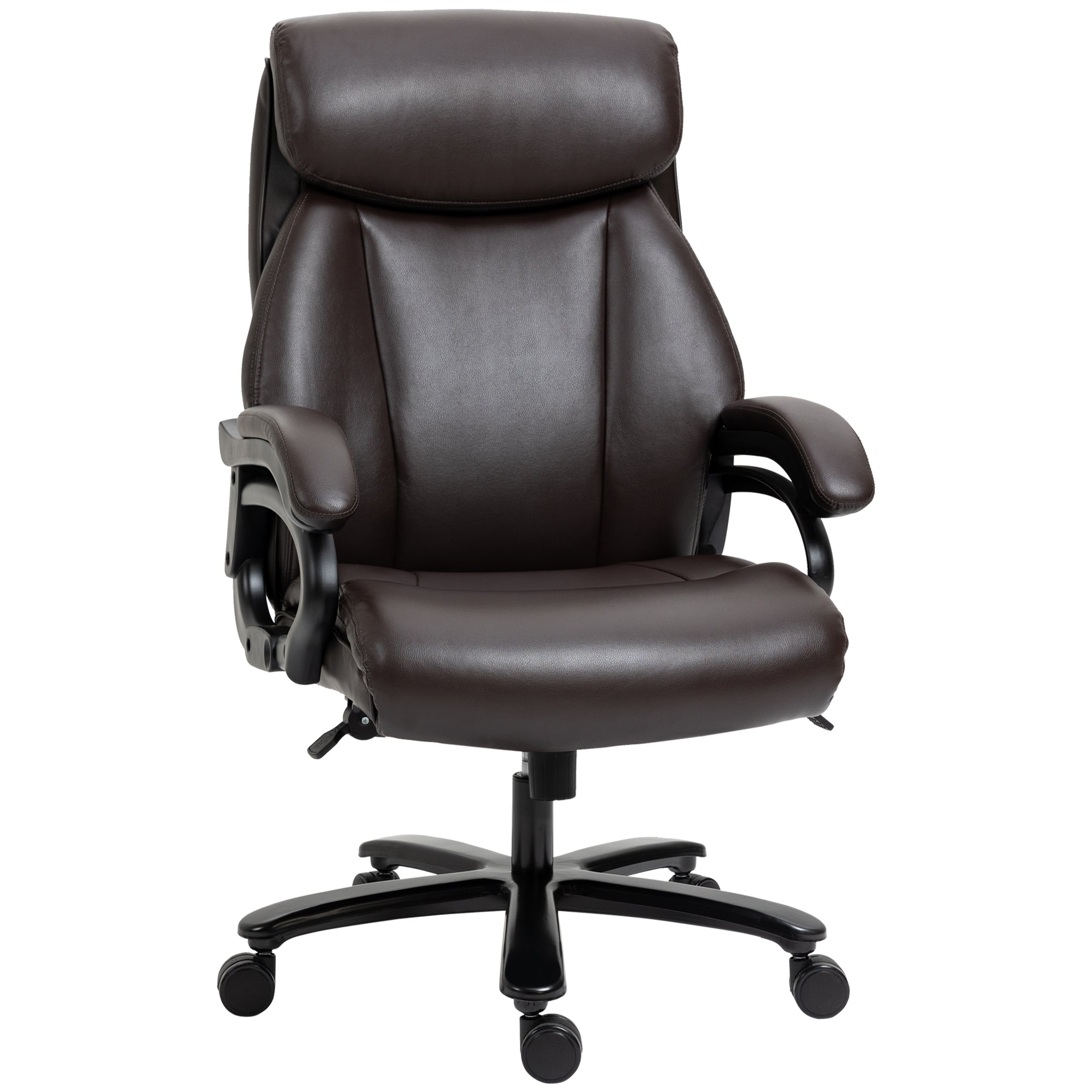 Vinsetto Office Chair, Ergonomic Height Adjustable, Thick Padding, 180 kg Capacity, Faux Leather