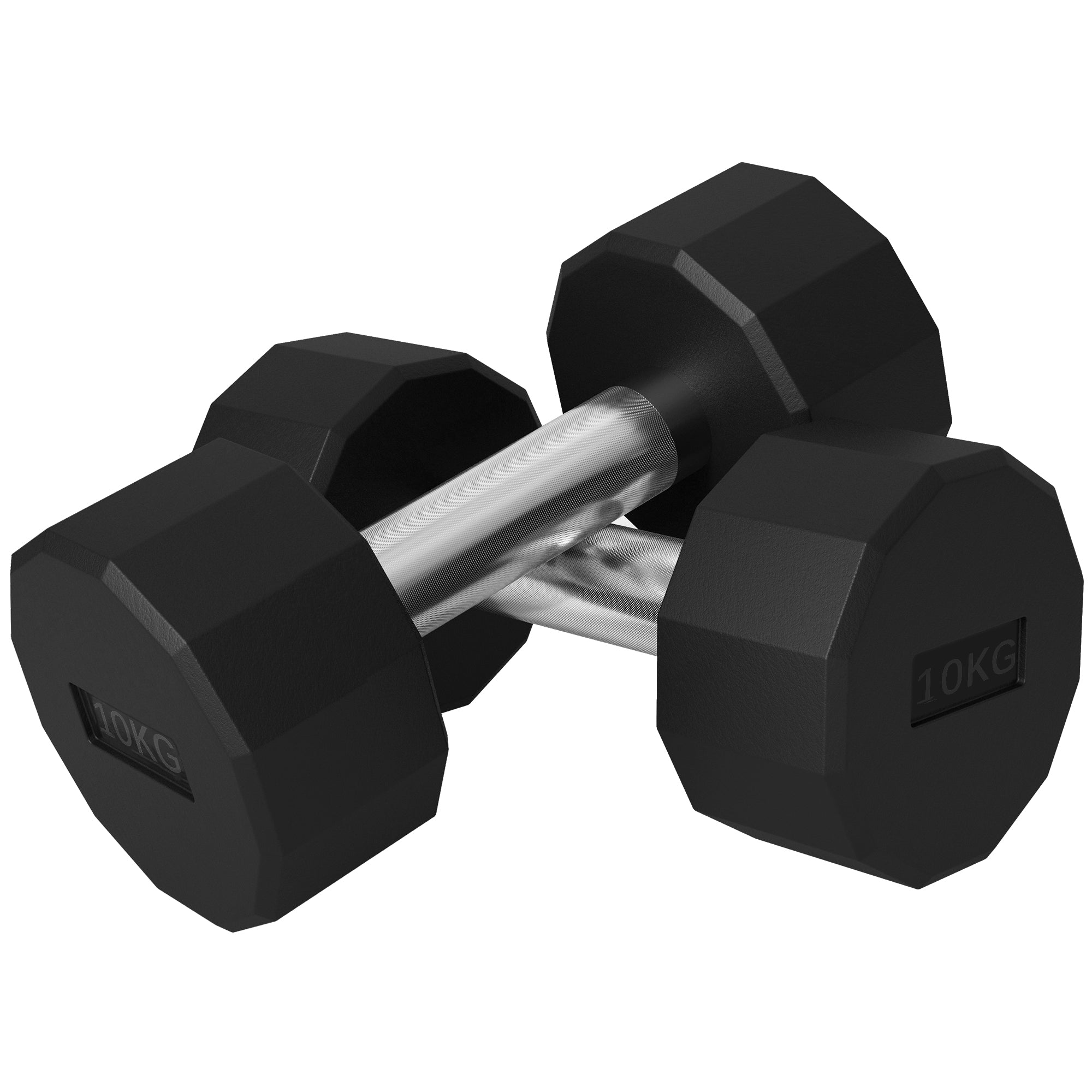 Dumbbell Set 20 kg, Non-Slip, Metal Black