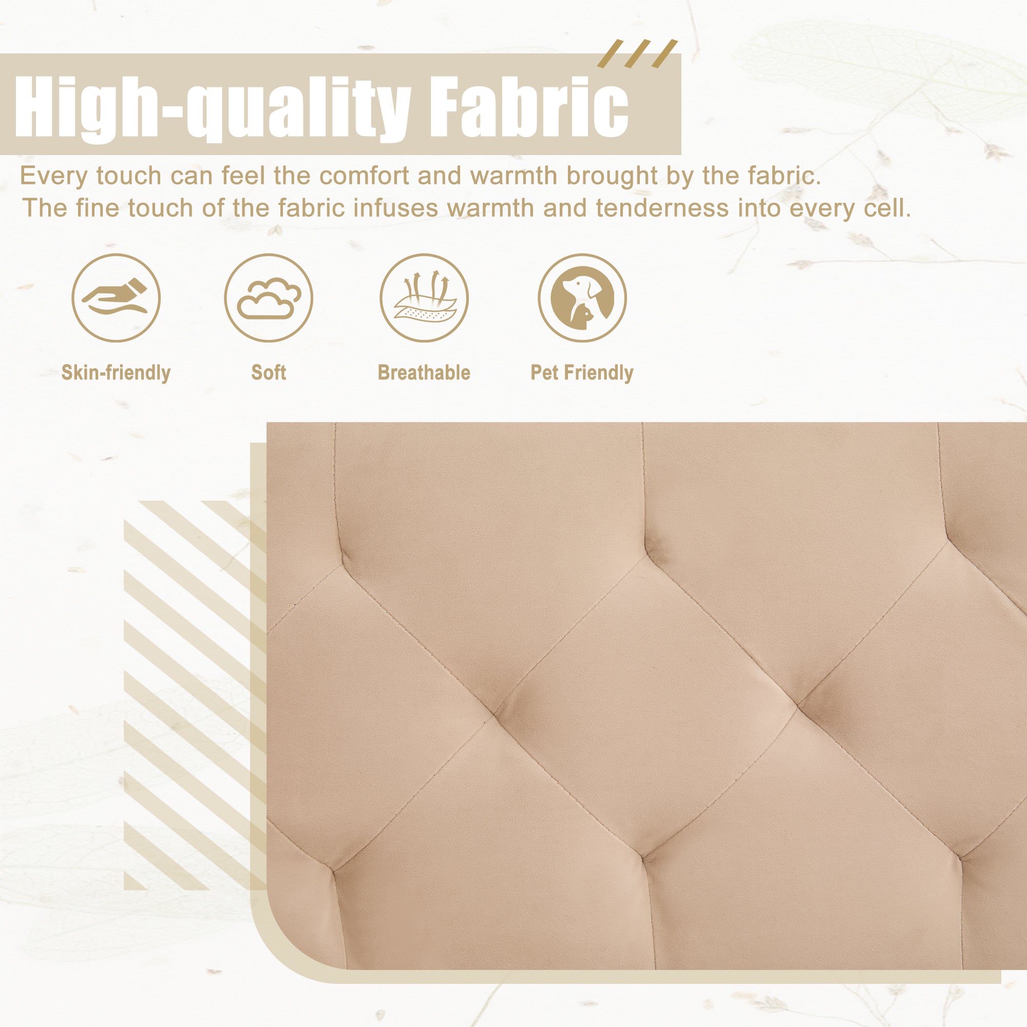 GOMYWAY 2-Seater Sofa 3-Speed Adjustable Backrest Gold Metal Legs Velvet