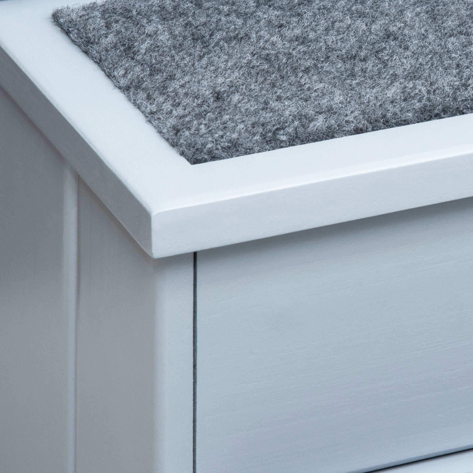 Pet Stairs Dog Stairs 3 Steps Carpet Storage, Grey