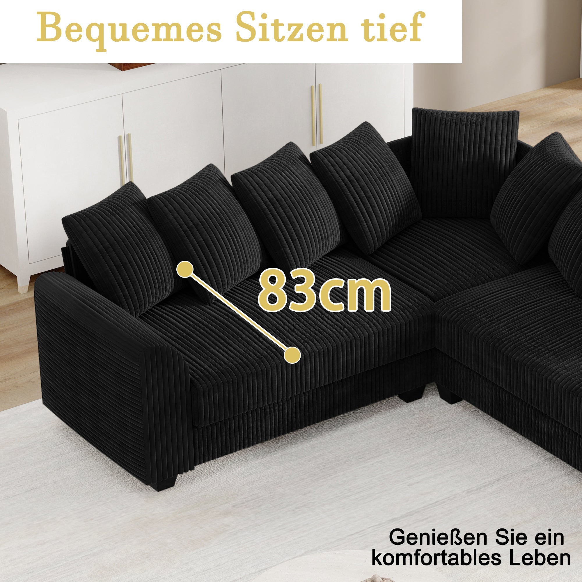 Modular Combination Sofa L-Shaped Corner Module Steering Cushions