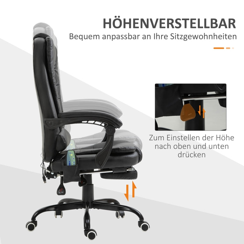 Desk Chair 7-Point Massage Swivel Height-Adjustable Footrest