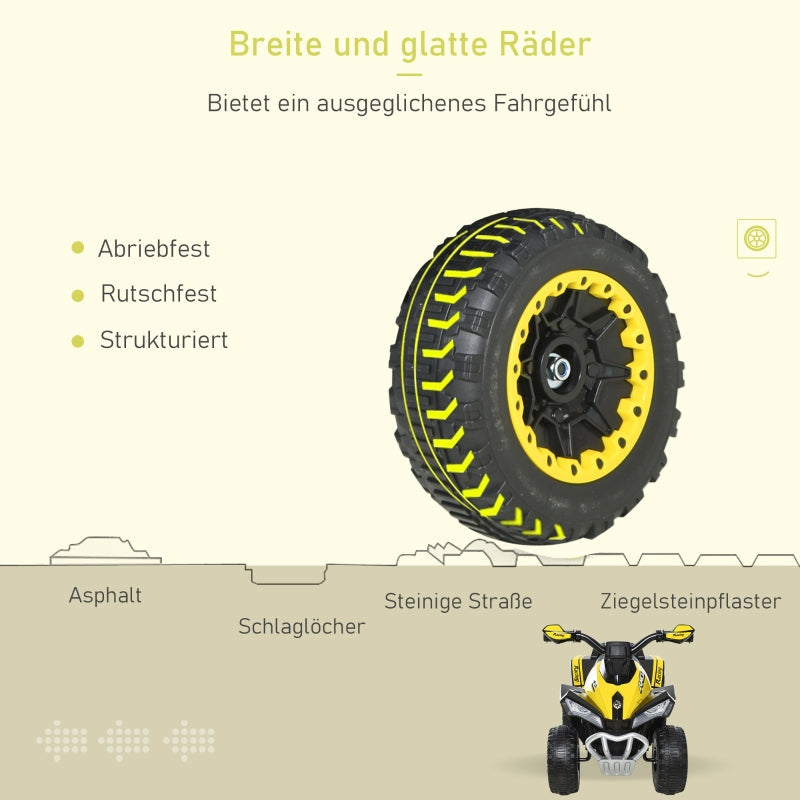 Children's Ride-On Pedal Car with light, music, for 18-36 months, yellow plastic and steel