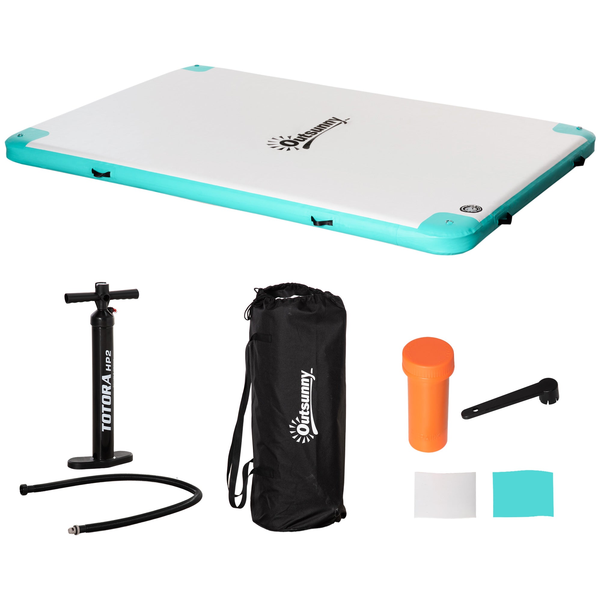 Aufblasbare Schwimminsel, 500 kg Tragkraft, Pool-See-Lounge, Kunststoff