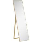 Standing Mirror, Full Length Dressing Makeup, Light Brown Wood Grain