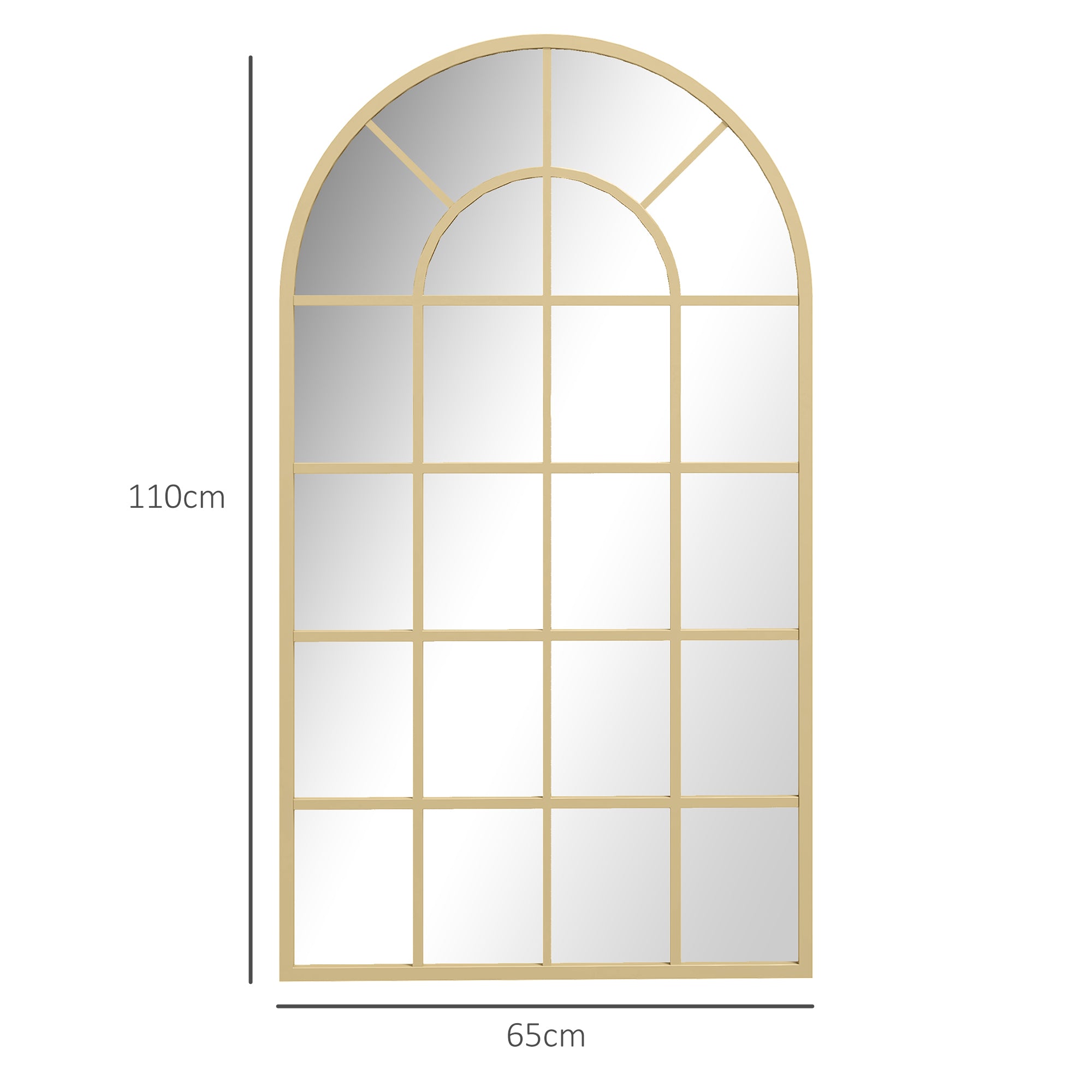 Wall Mirror 110x62cm Hanging Decorative Metal Frame, Gold