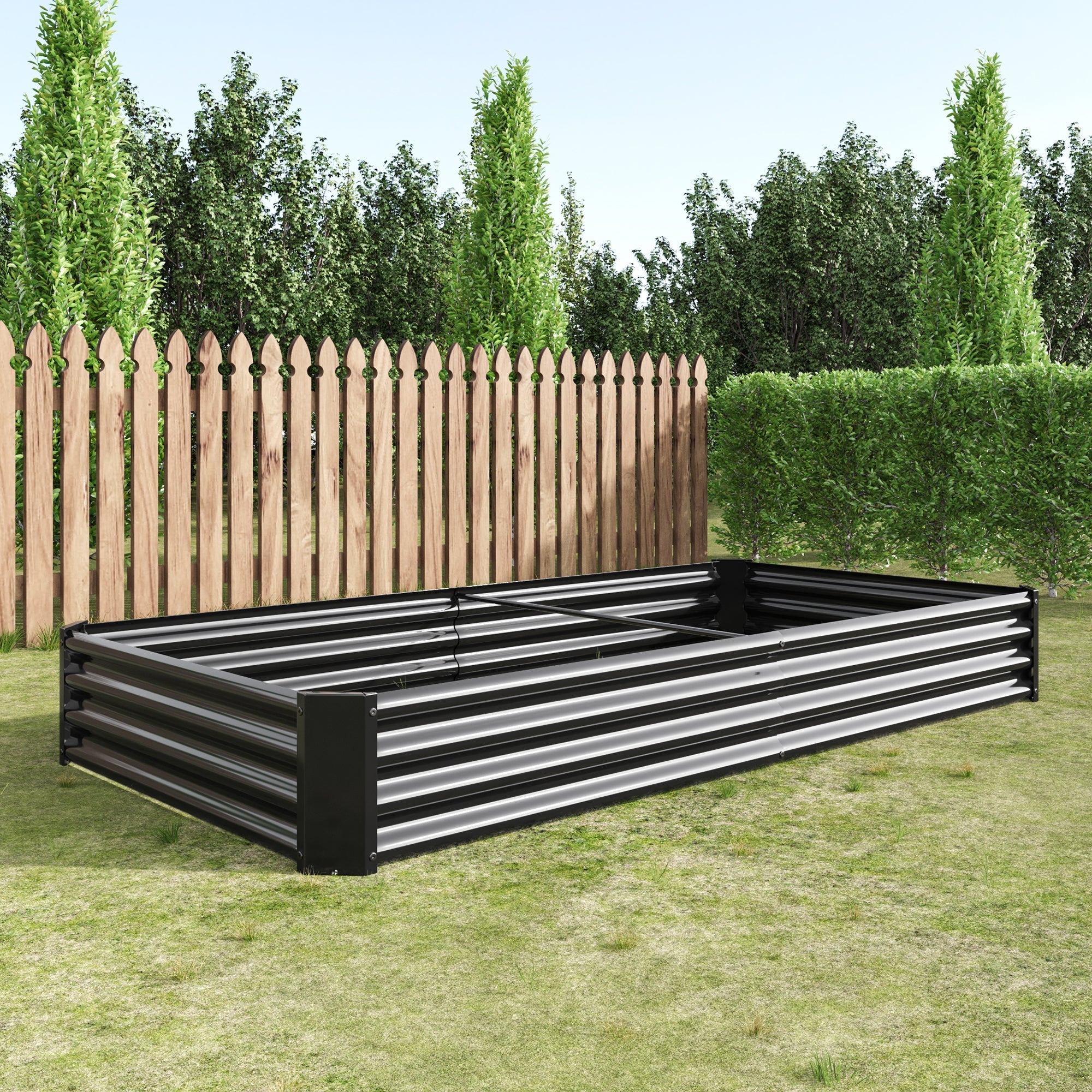 Metal Raised Garden Bed, Robust Steel Rustproof Durable Kit, Anthra