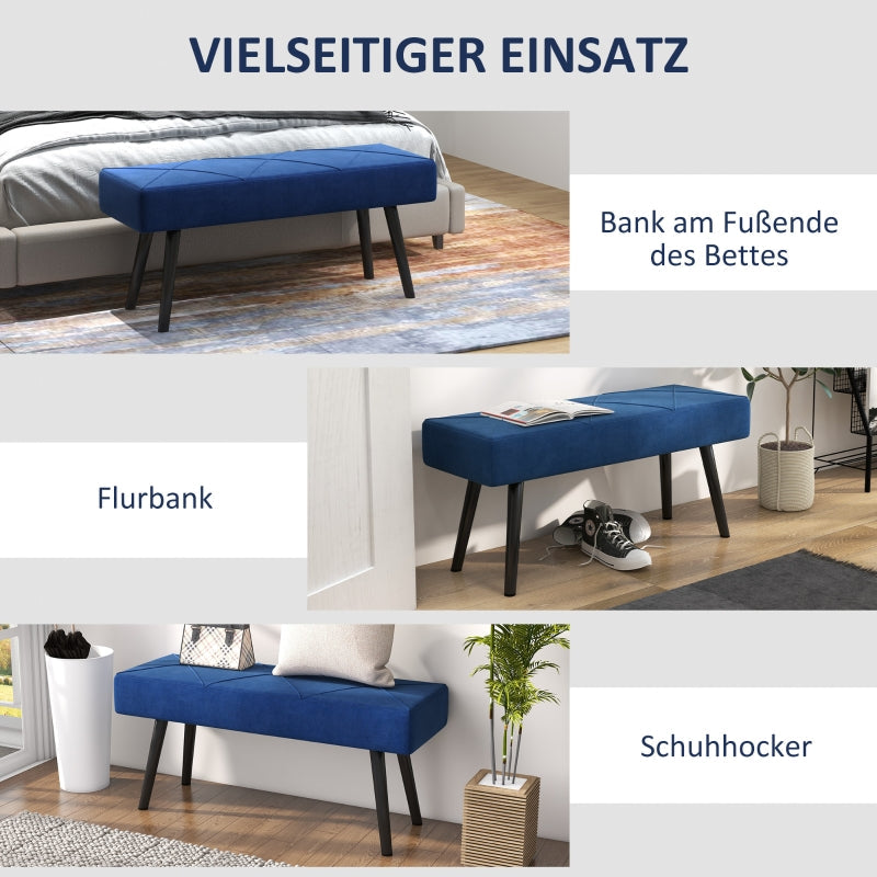 Polsterbank, Flur, X-Muster, Samtoptik, Blau