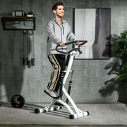 Stepper Home Trainer with Handle and 12 Resistance Levels, Black/Silver