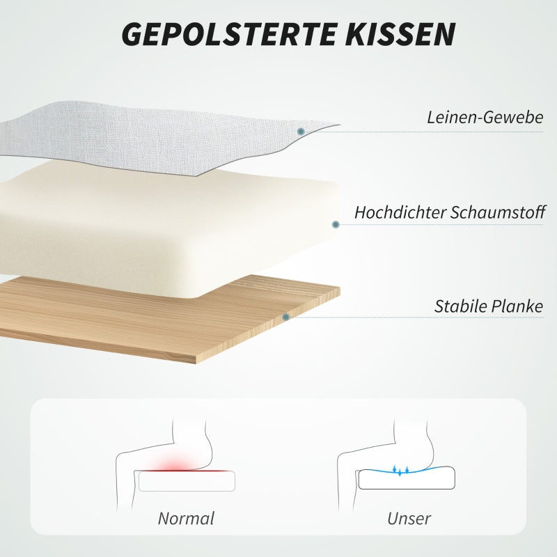 Bürostuhl, ergonomischer Schreibtischstuhl mit Lordosenstütze und Fußstütze, Cremeweiß