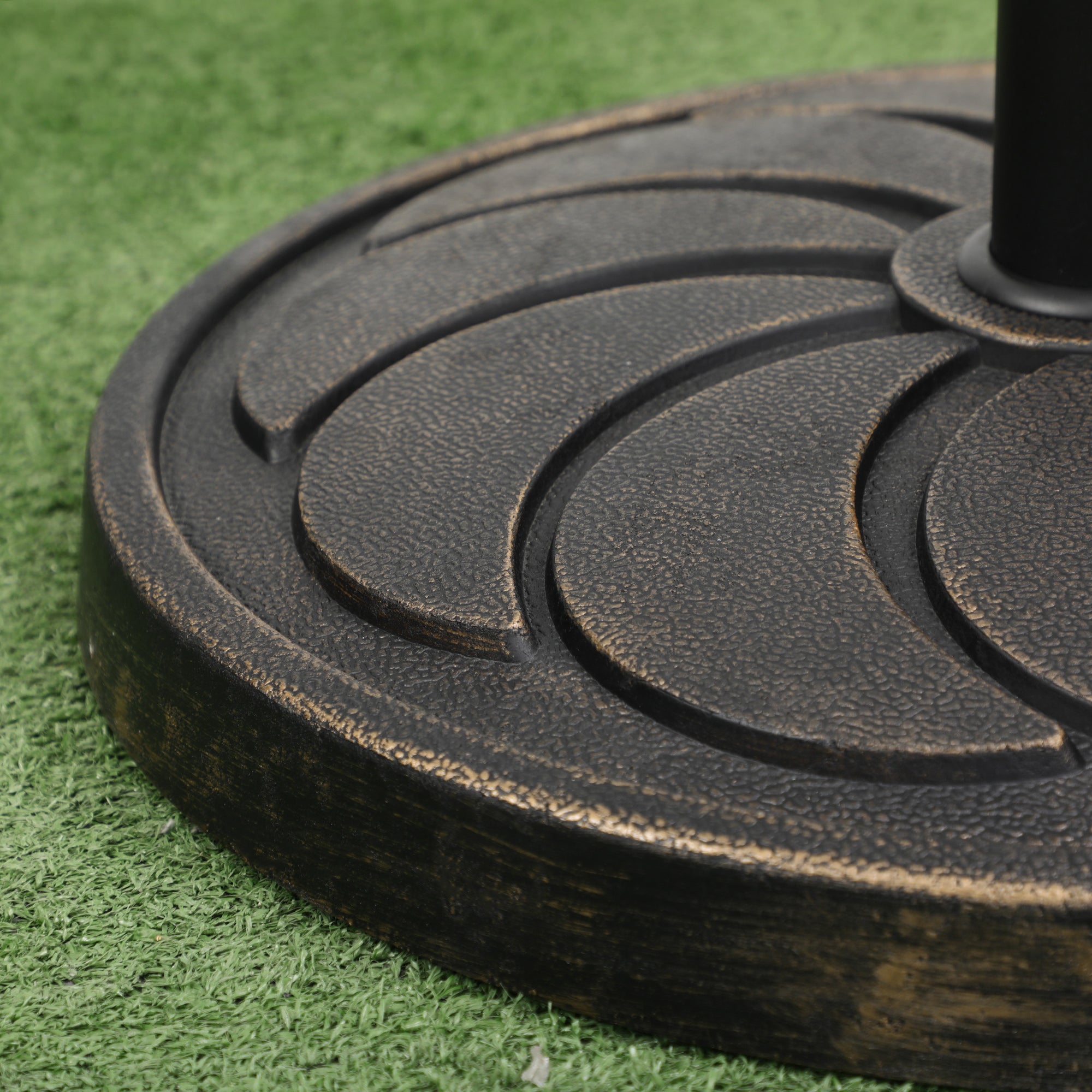 Parasol Base 18 kg Round for Ø38/48 mm Pole, Synthetic Resin Bronze