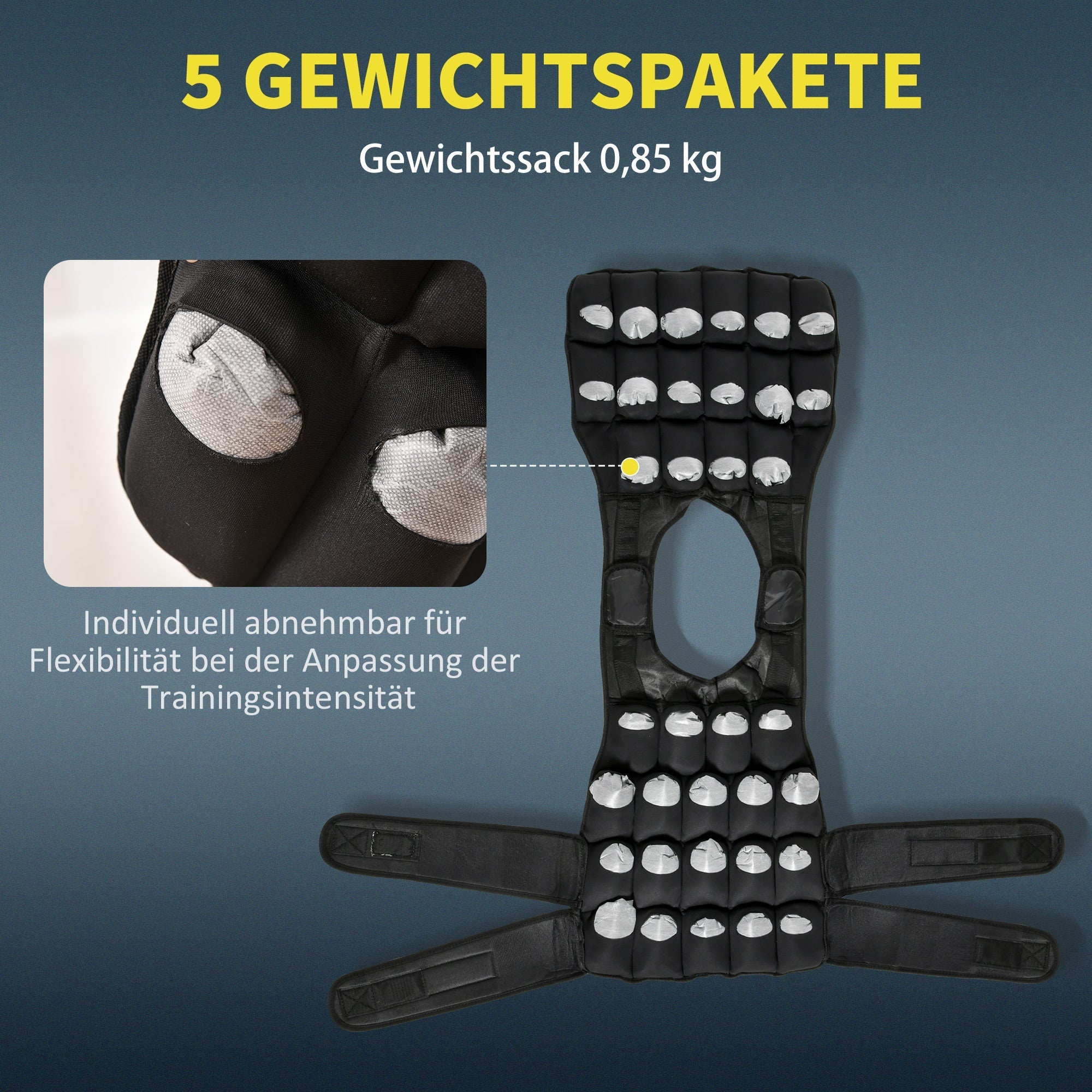 Gewichtsweste, 30 kg Verstellbares Krafttraining, Schwarz Oxford Metall