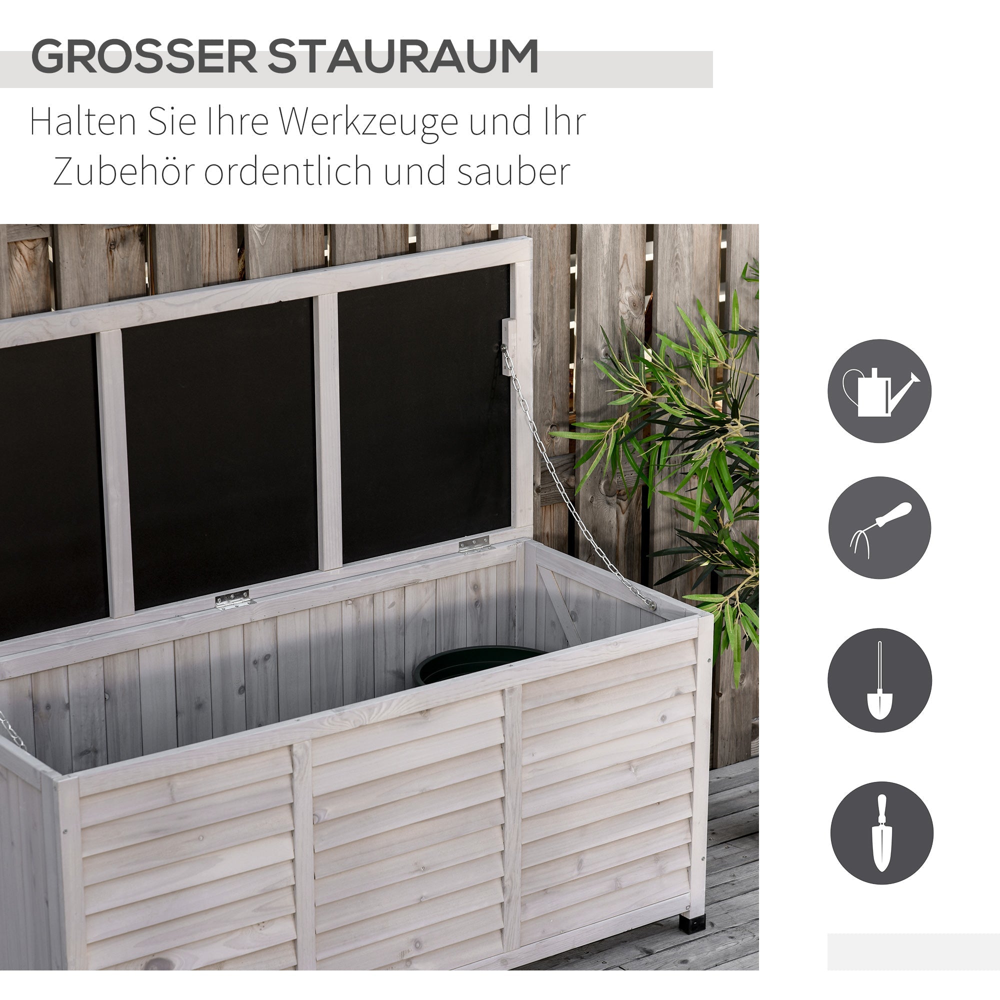 Garden Cabinet Tool Shed Water-Resistant Durable Large Space Gray