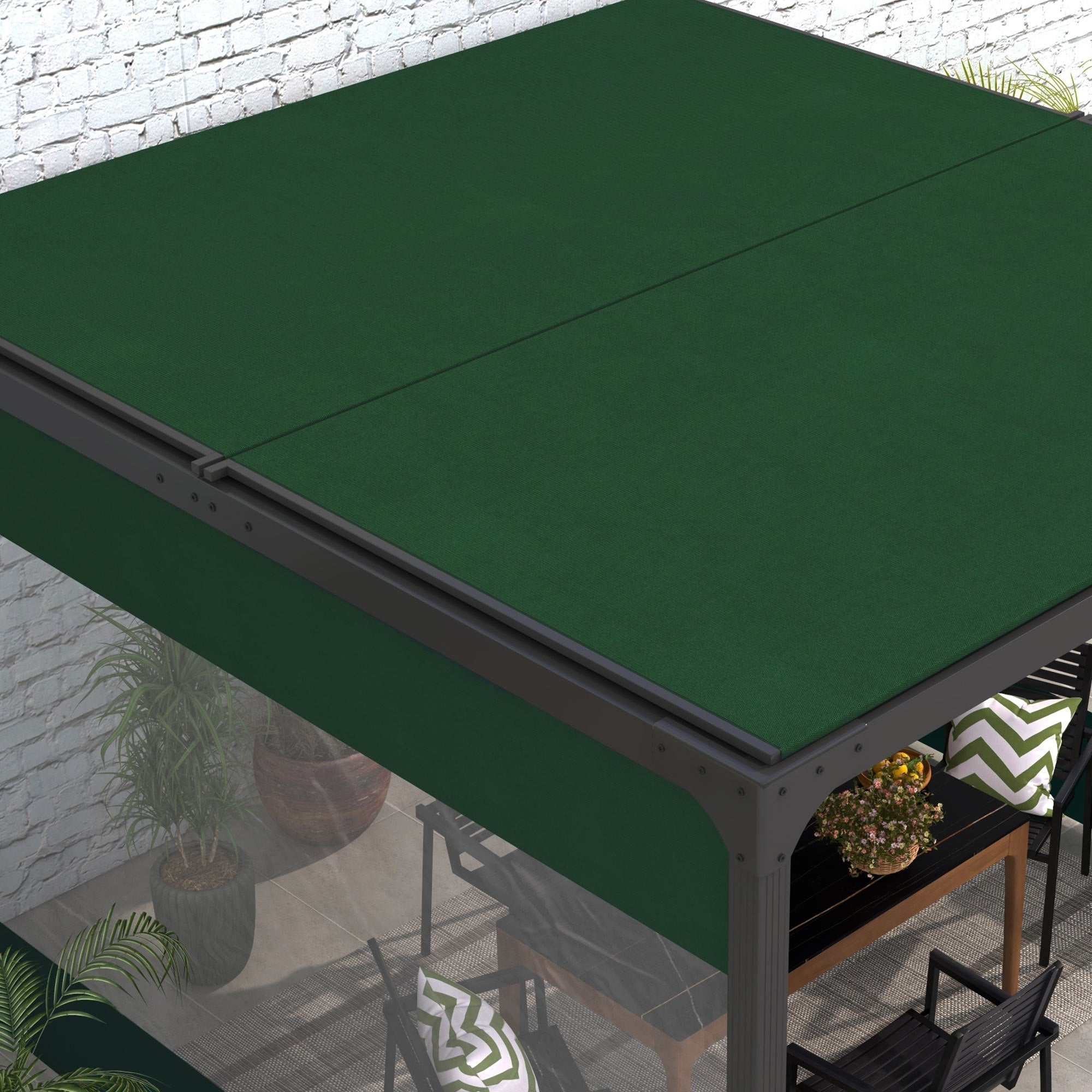 Ersatz-Pergolaplanen 3 x 2m 2er-Set Grün