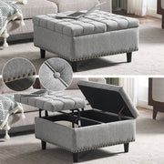 Storage Chair, Liftable Bench with Storage Box, Gray