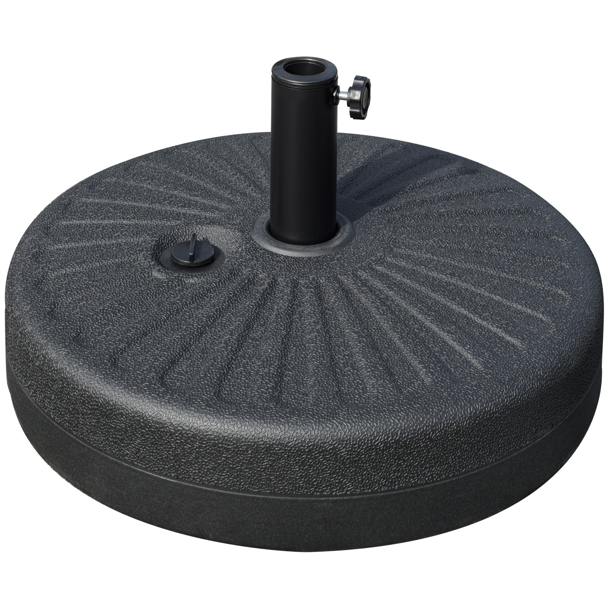 Parasol Base 22kg Stable Weatherproof for Ø38/48mm Parasols, Black Cement