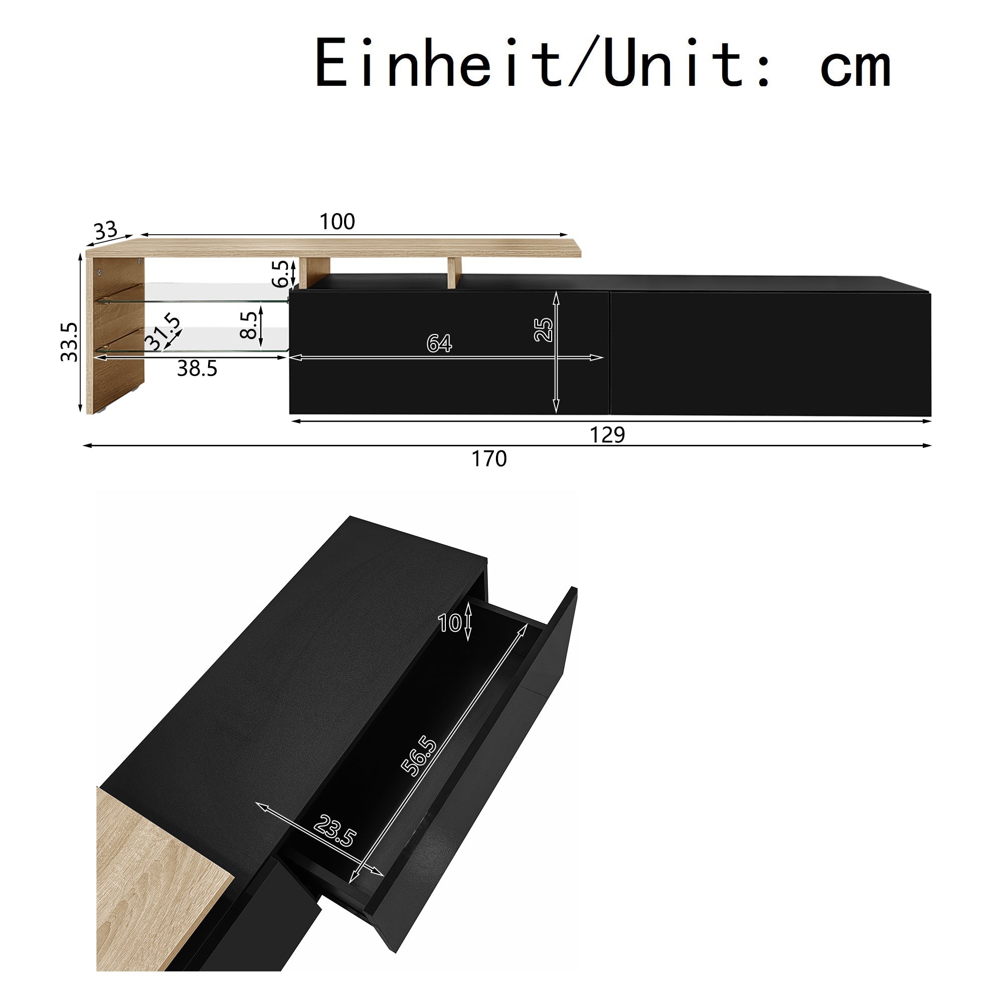 Modern TV Cabinet: Stylish, Elegant, Practical Storage, High-Gloss Black, Wood, Glass