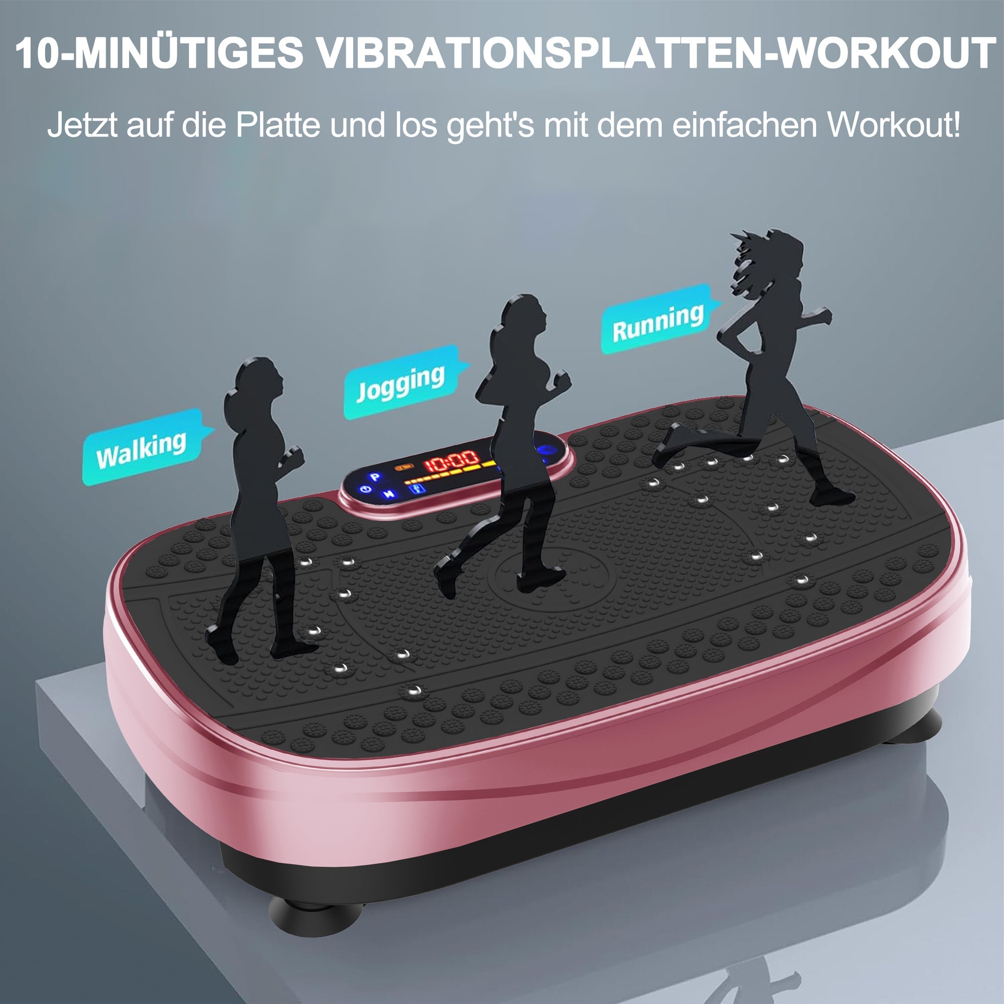 Vibration Plate Whole Body Fitness with Resistance Bands Speed Control