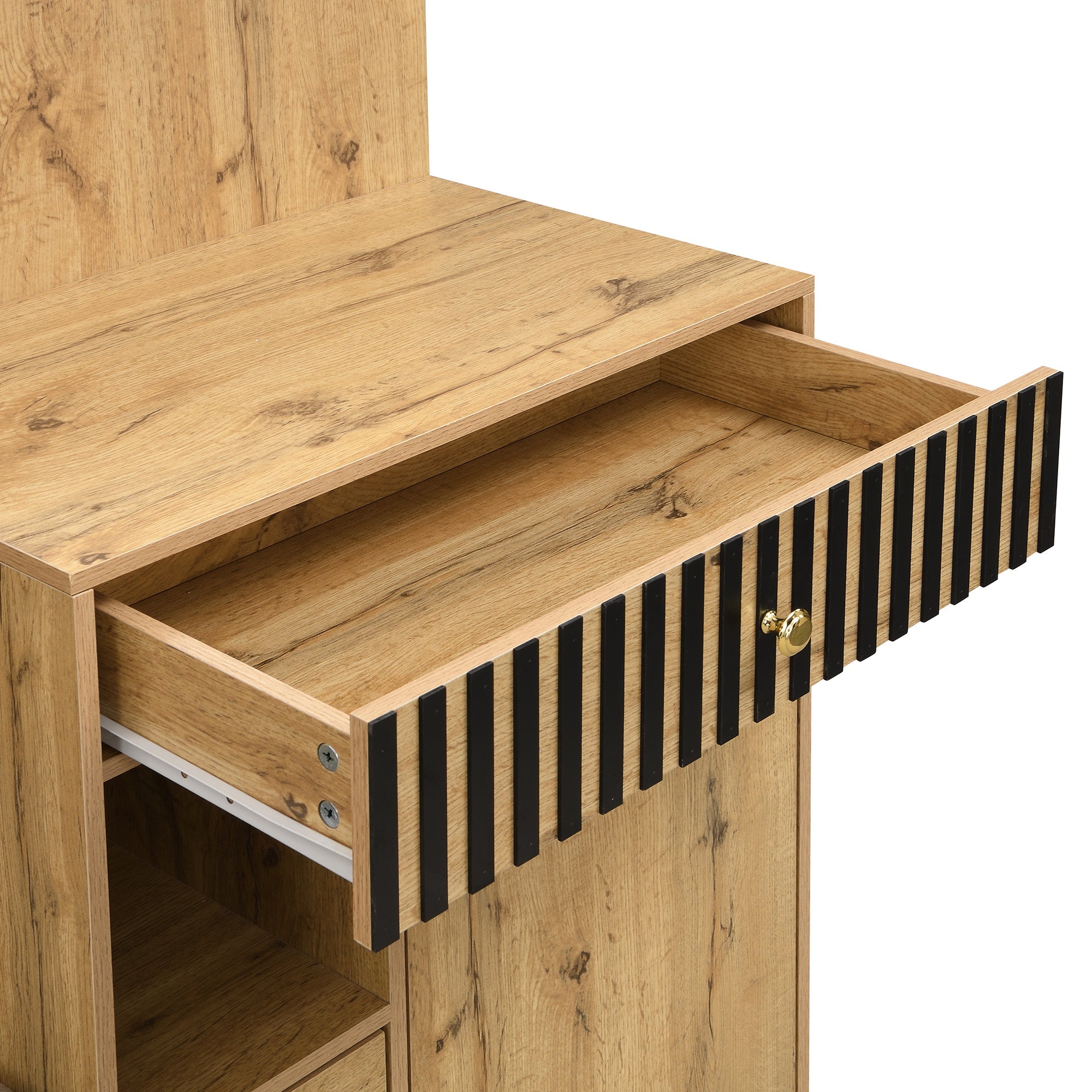 Wardrobe Set, Hallway Mirror Cushion Shoe Cabinet, 110x185.5x37cm
