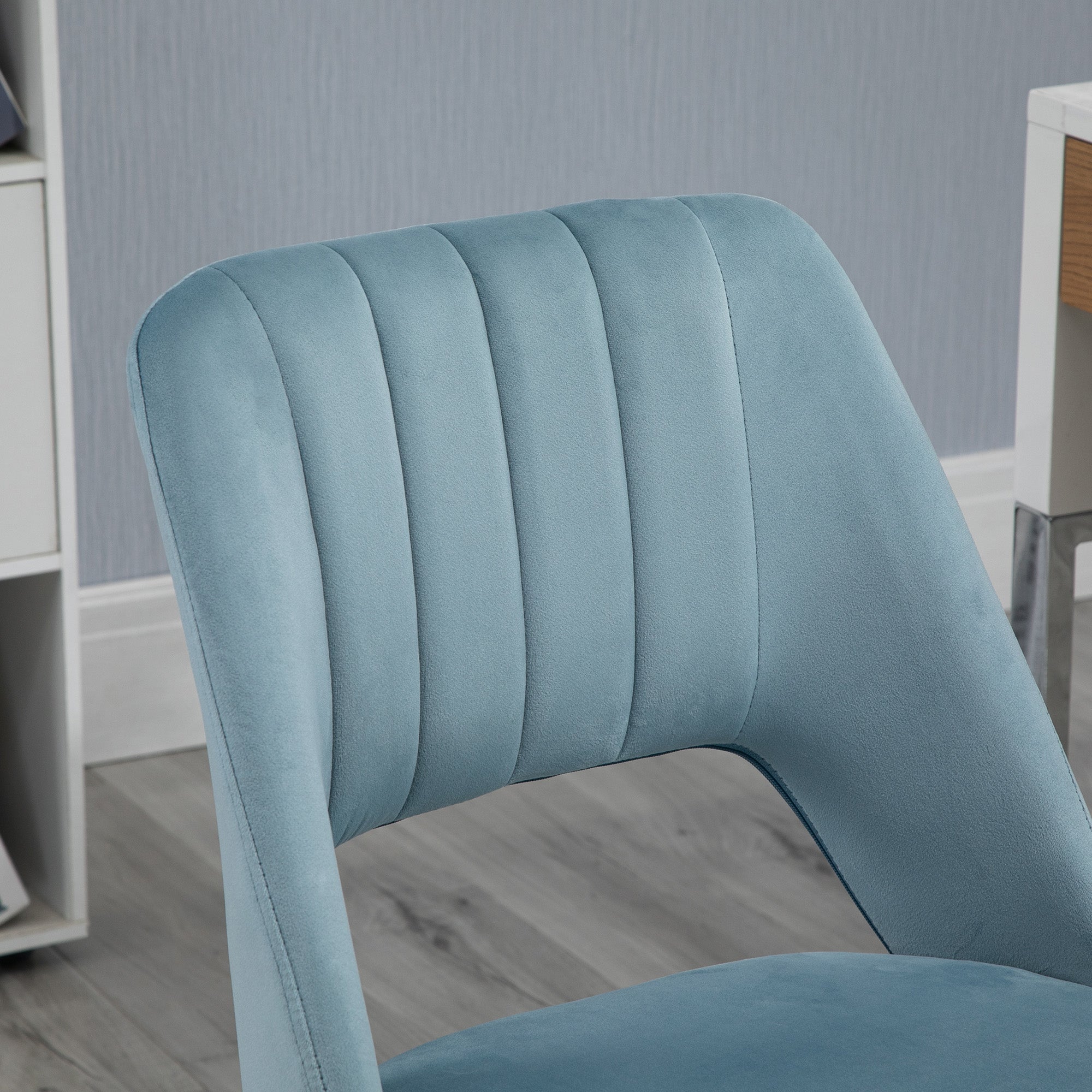 Vinsetto Swivel Chair, Height Adjustable Office, Blue Velvet