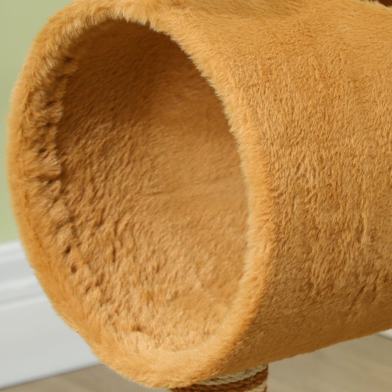 Katzenbaum 98cm Reh-Design, Höhle, Spielball, Jutestämme Braun