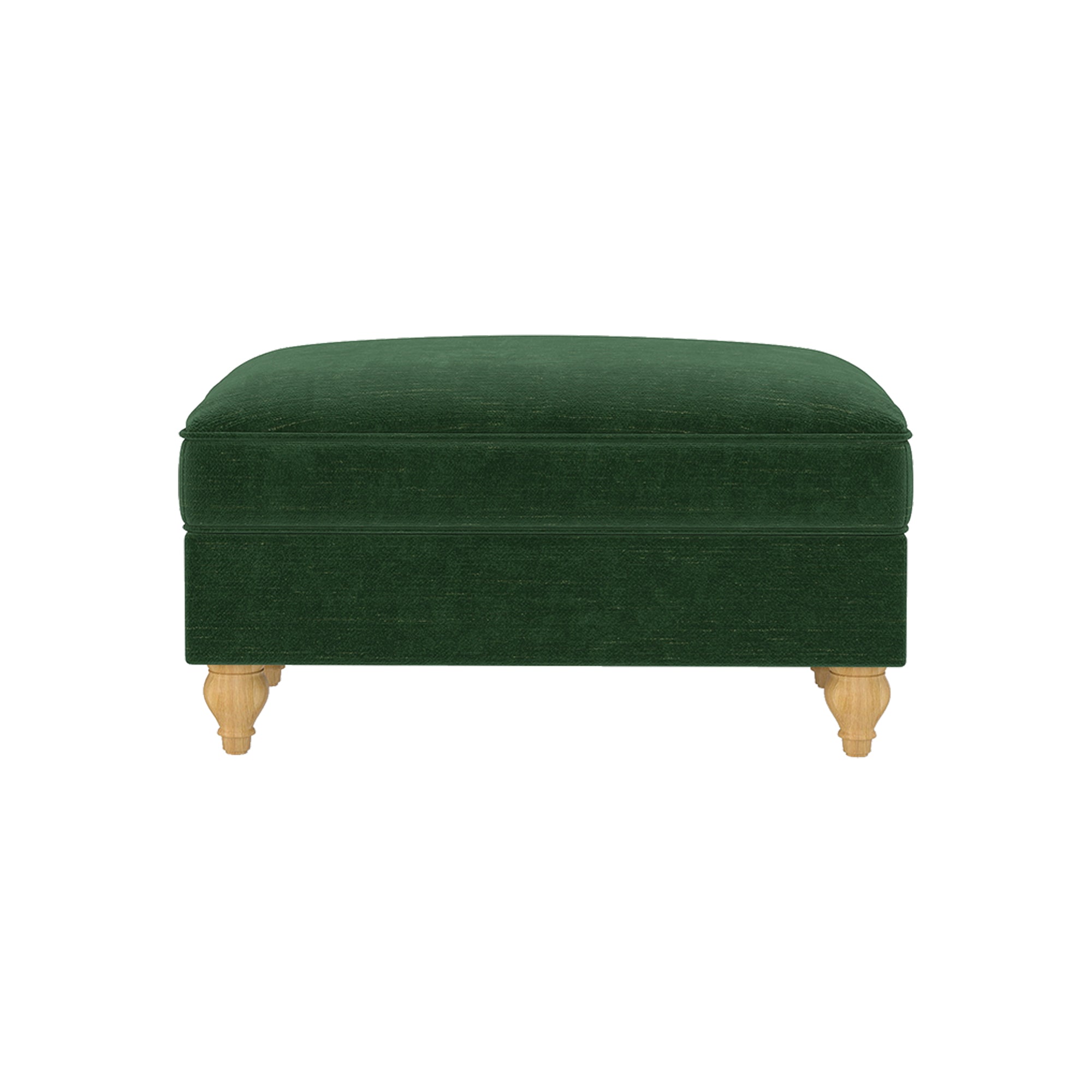 Windsor Stool with Removable Ruffle Skirt and Chenille Fabric, Green