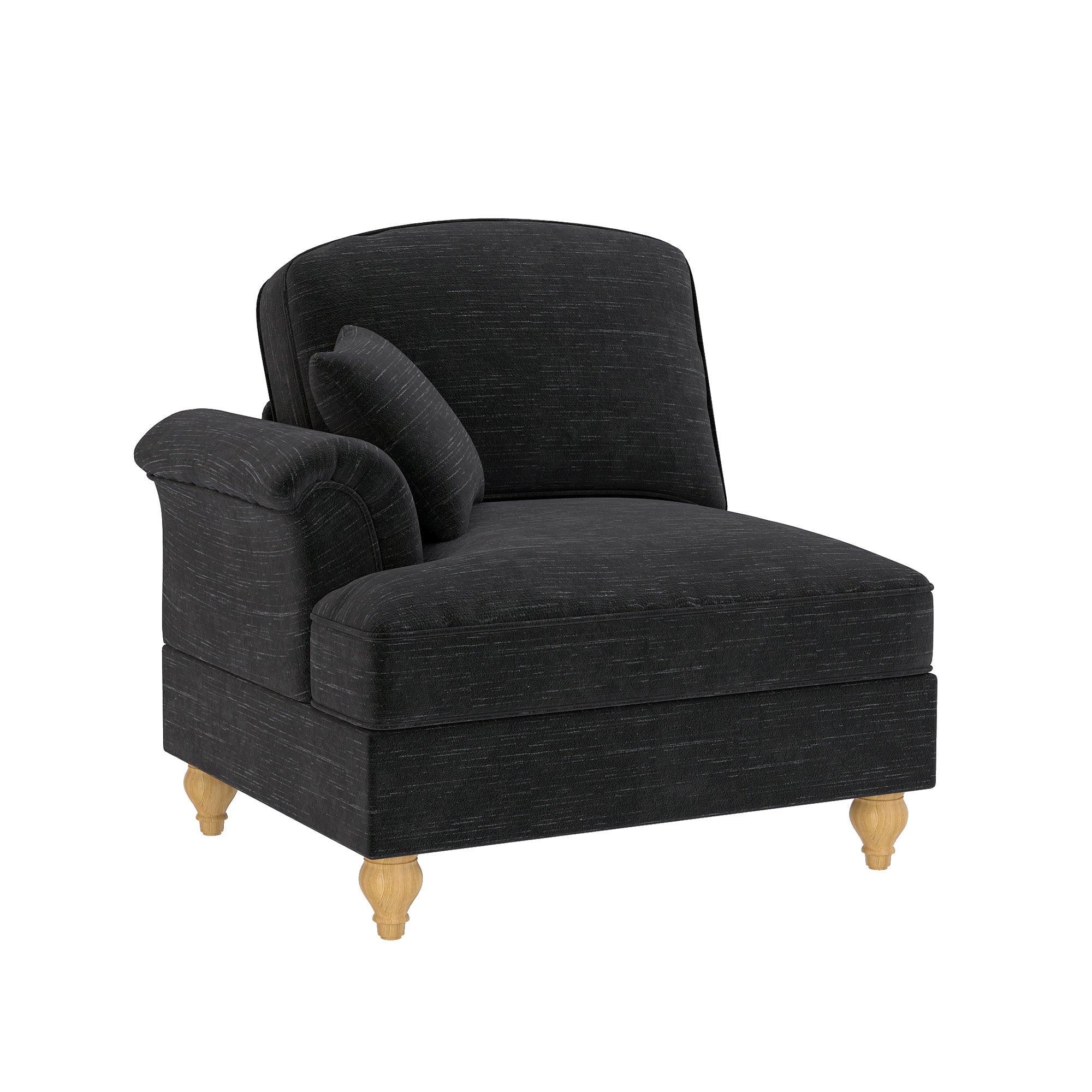 Windsor Sofa LSF Chenille with 1 Cushion, Black