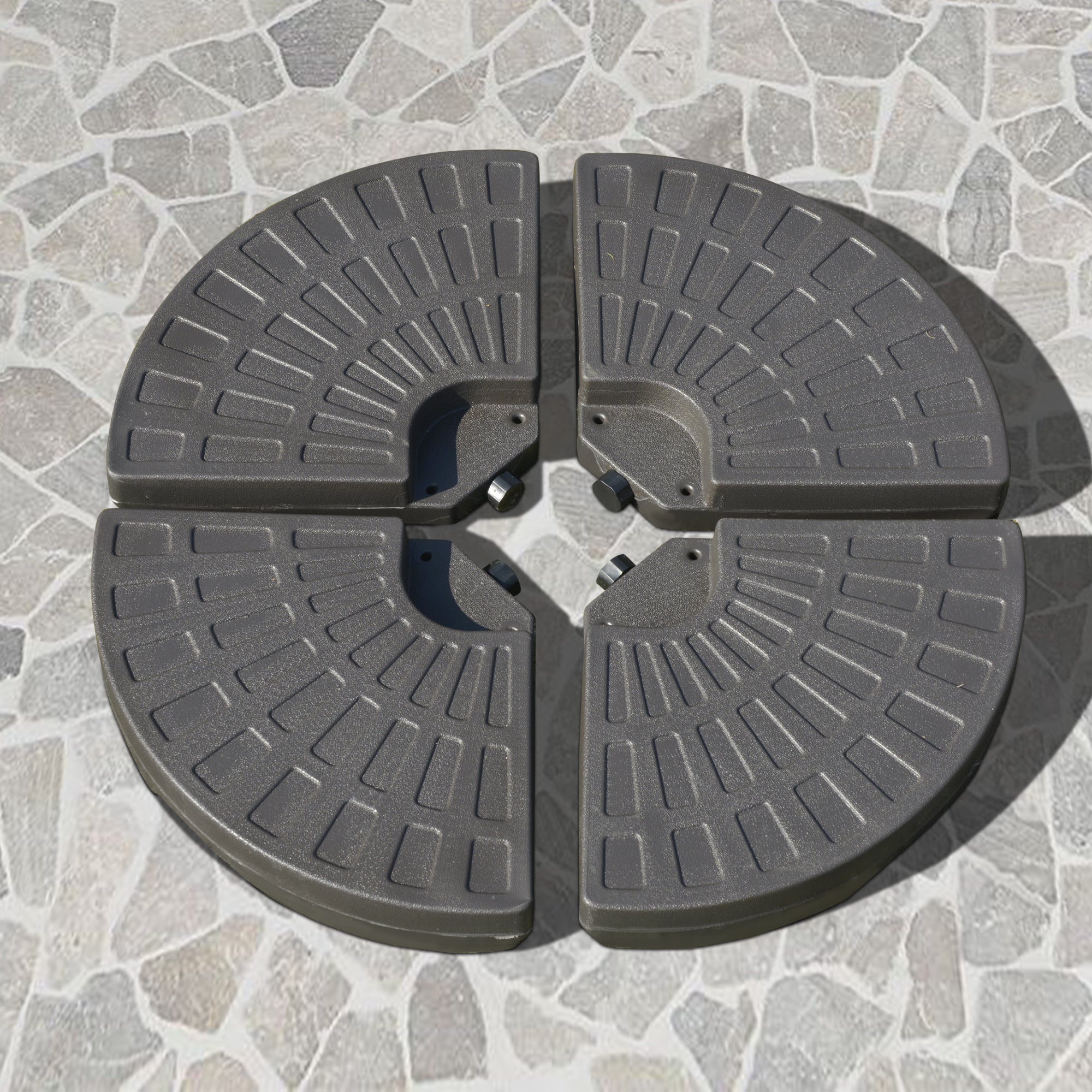 Parasol Base Fillable 17kg Water/25kg Sand HDPE, Coffee Color