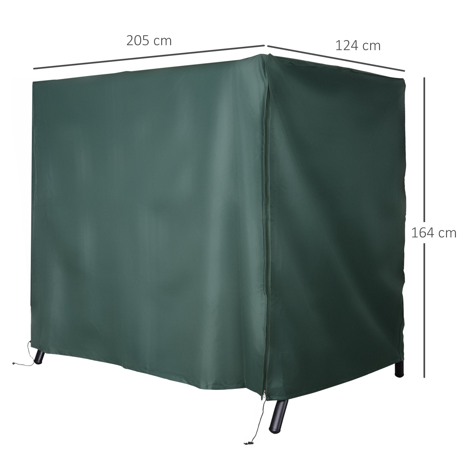 Garden Swing Cover, Waterproof Sun Protection 205x124x164cm, Oxford
