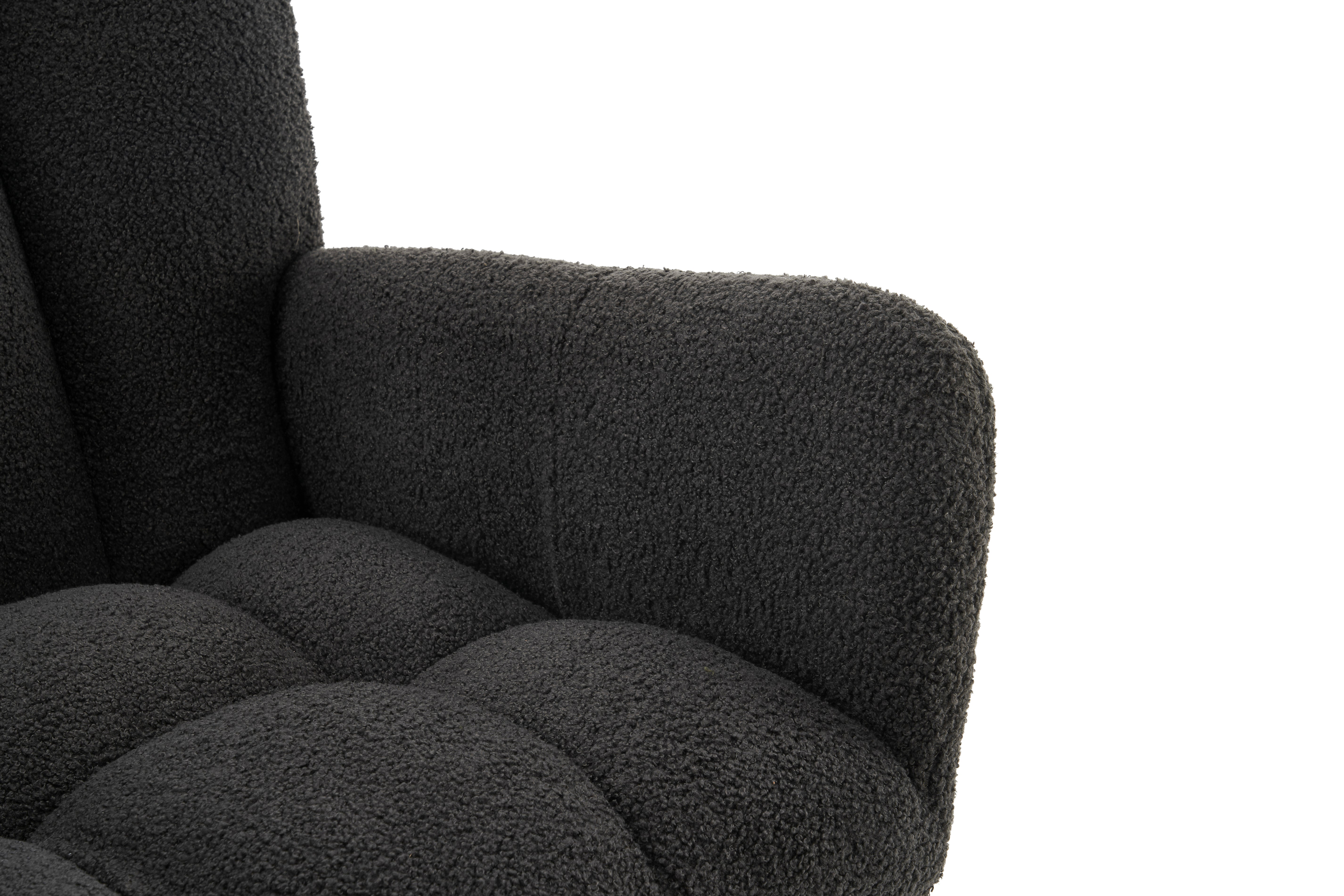 Modern Rocking Chair High Back Armrests - Grey
