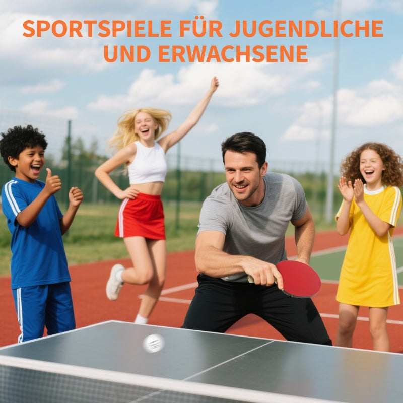 Table Tennis Set - 4 Rackets, 8 Balls, Carry Bag