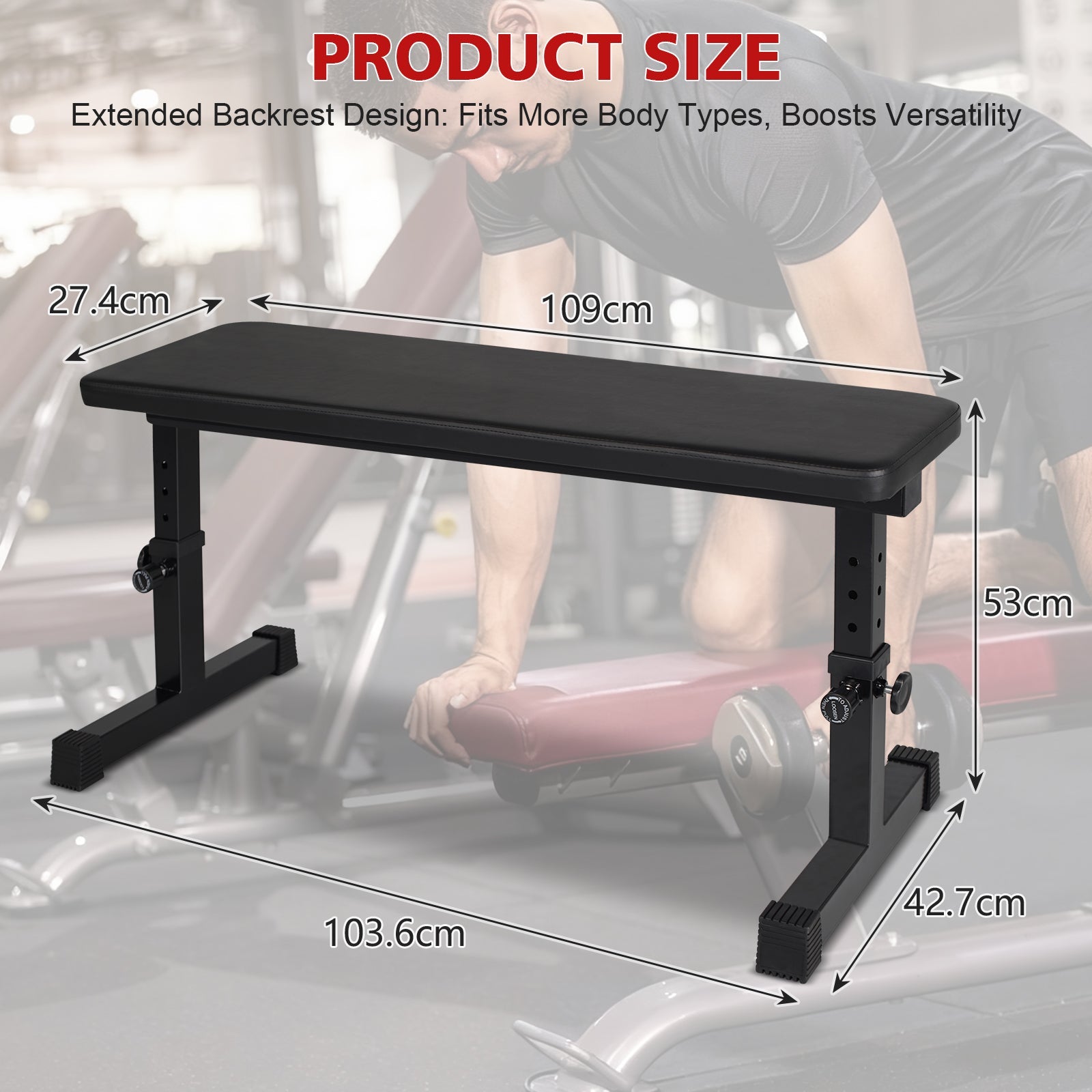 Flat Weight Bench Home Fitness Strength Training Dumbbell Stool Comfortable Design