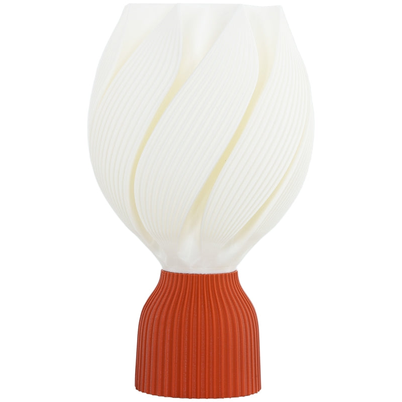 Table lamp, LED with 3D-printed flower-like lampshade, white