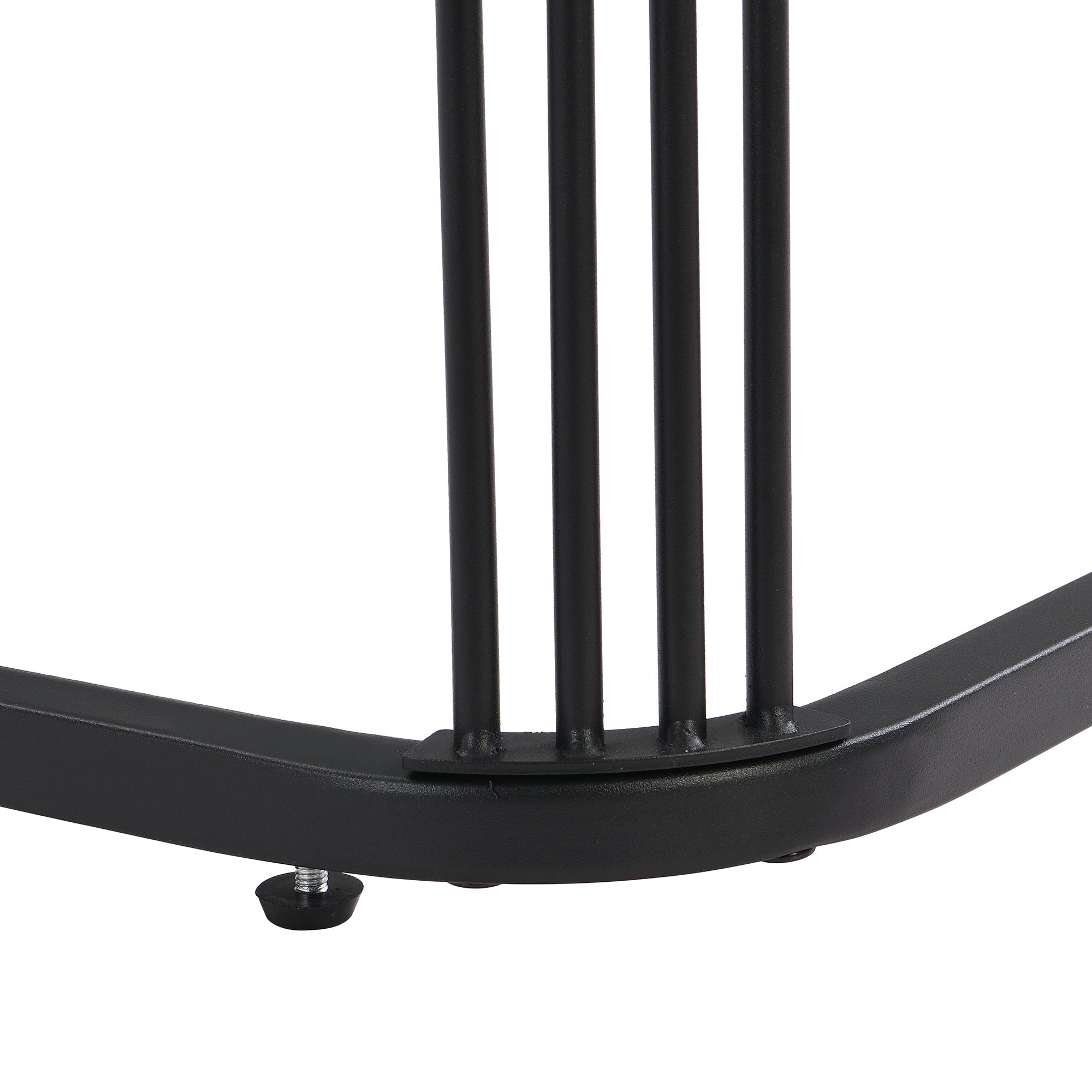 Stackable Coffee Table: High-Gloss Marble Look, Glass Top, Black Legs