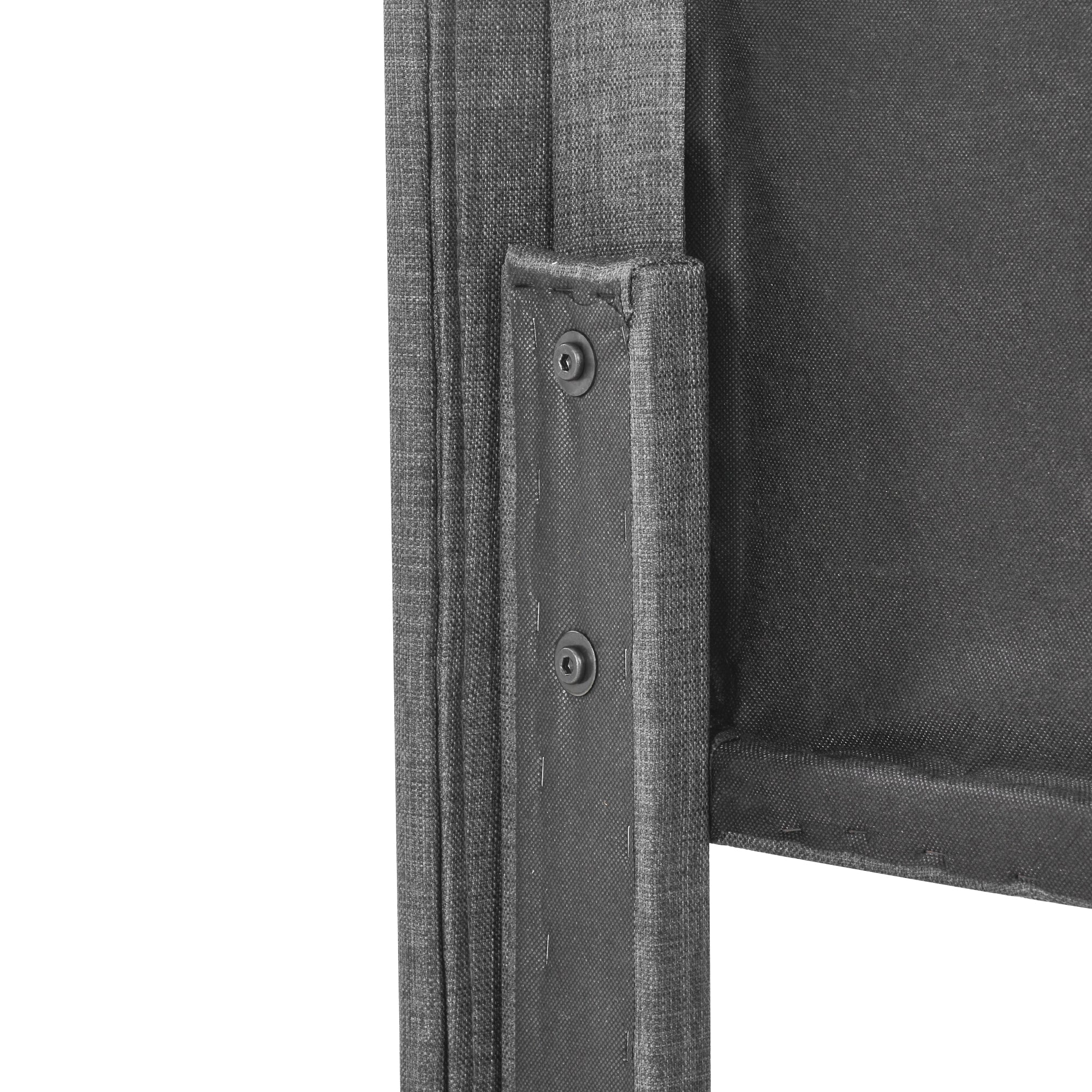 Upholstered Bed with Headboard, Slatted Frame, 140x200cm, Grey Linen