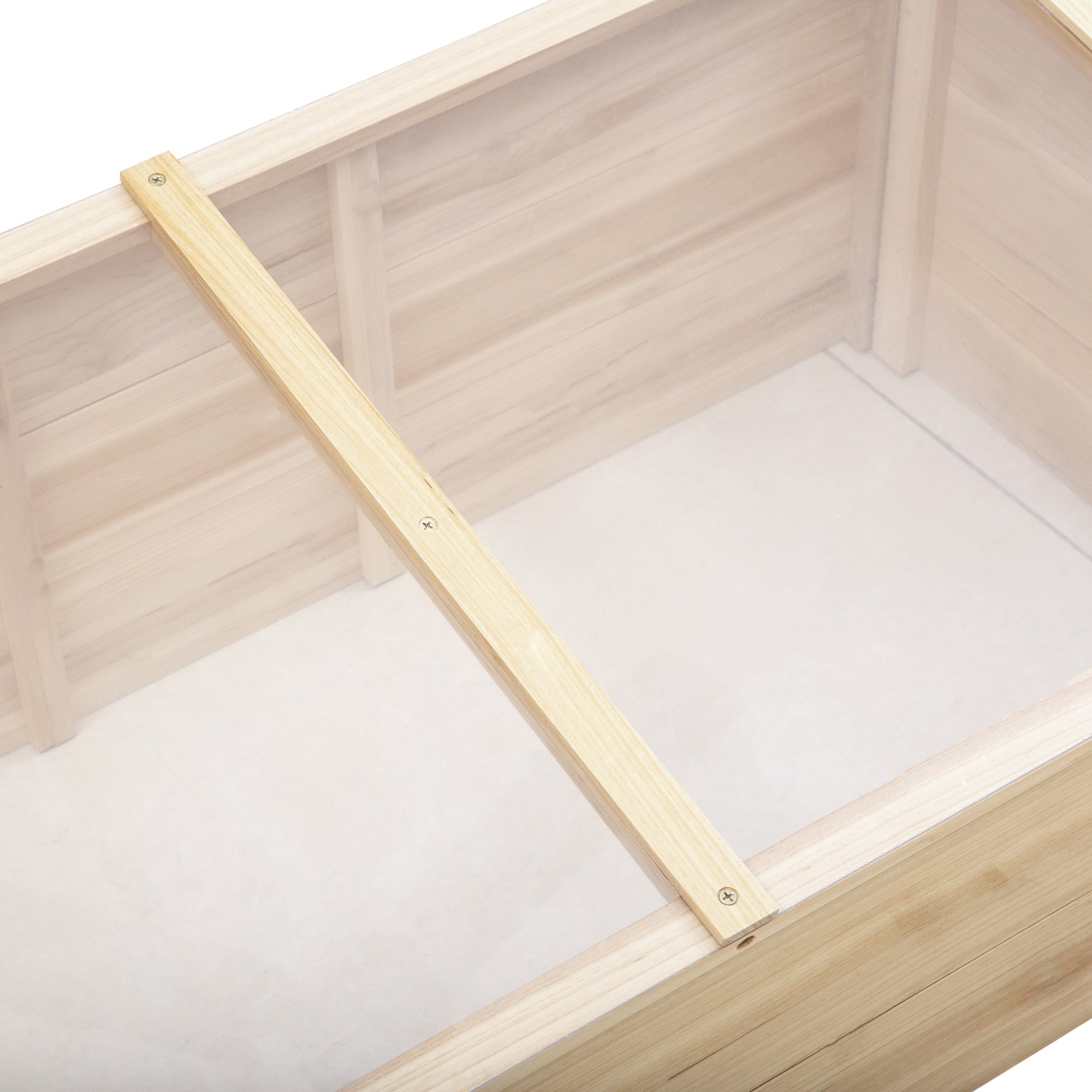 Wooden Greenhouse Cold Frame, Planter System 100x50x35 cm, Natural Fir/PC Board